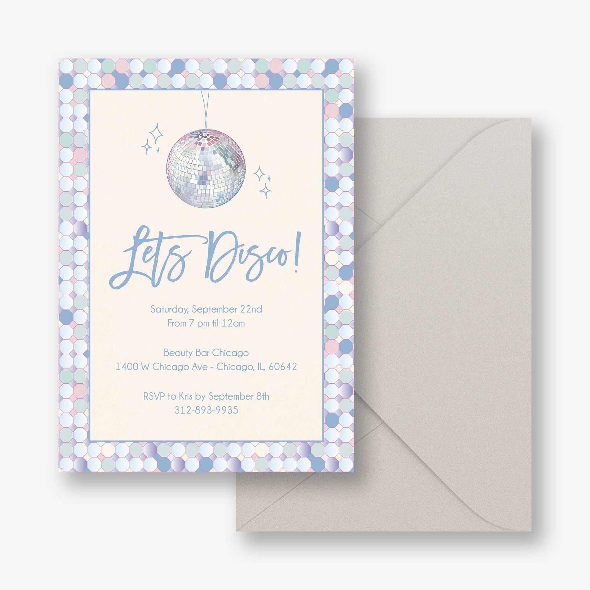 Disco Ball Frame Party Invitation