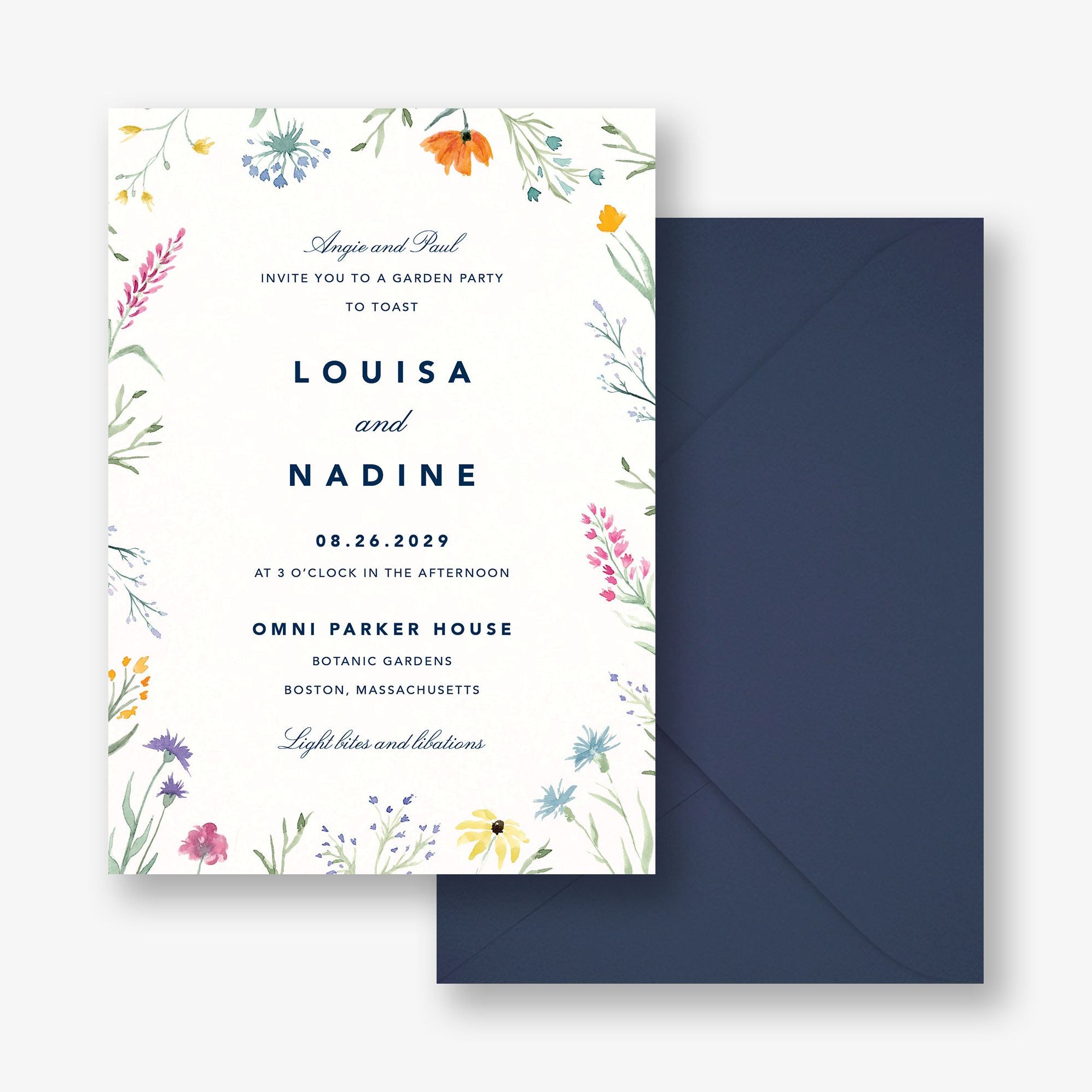 Watercolor Wildflowers Party Invitation