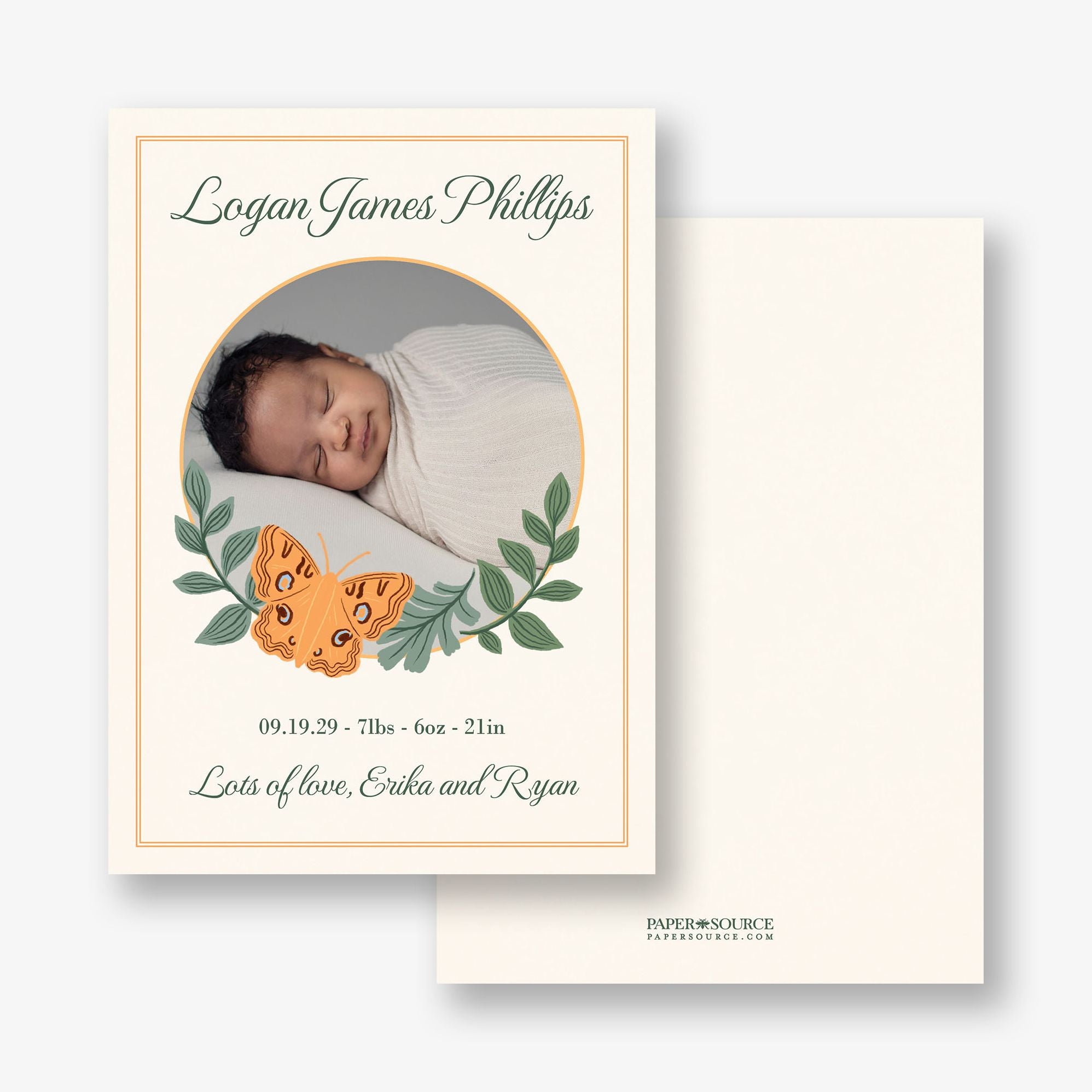 Butterfly Frame Photo Baby Announcement
