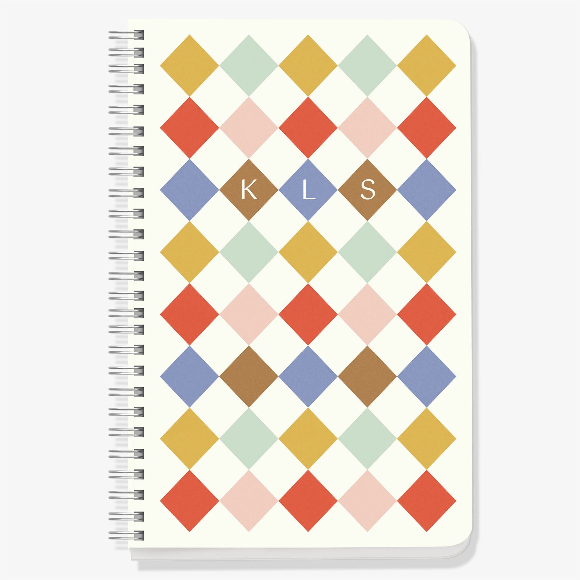 Colorblock Diamond Check Custom Journal