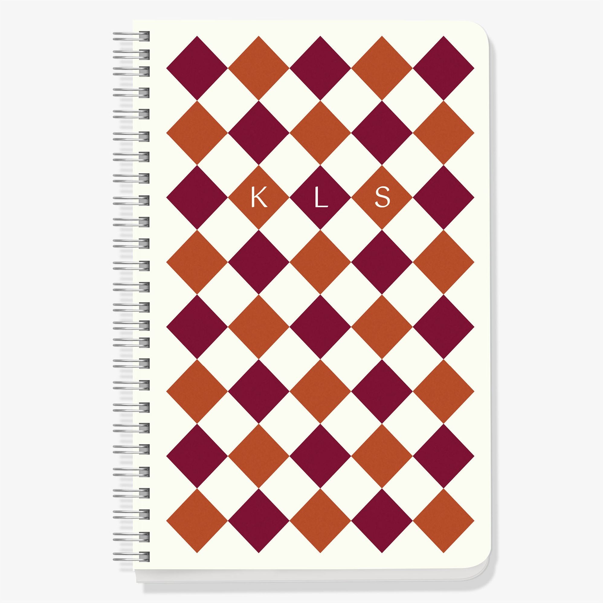Colorblock Diamond Check Custom Journal