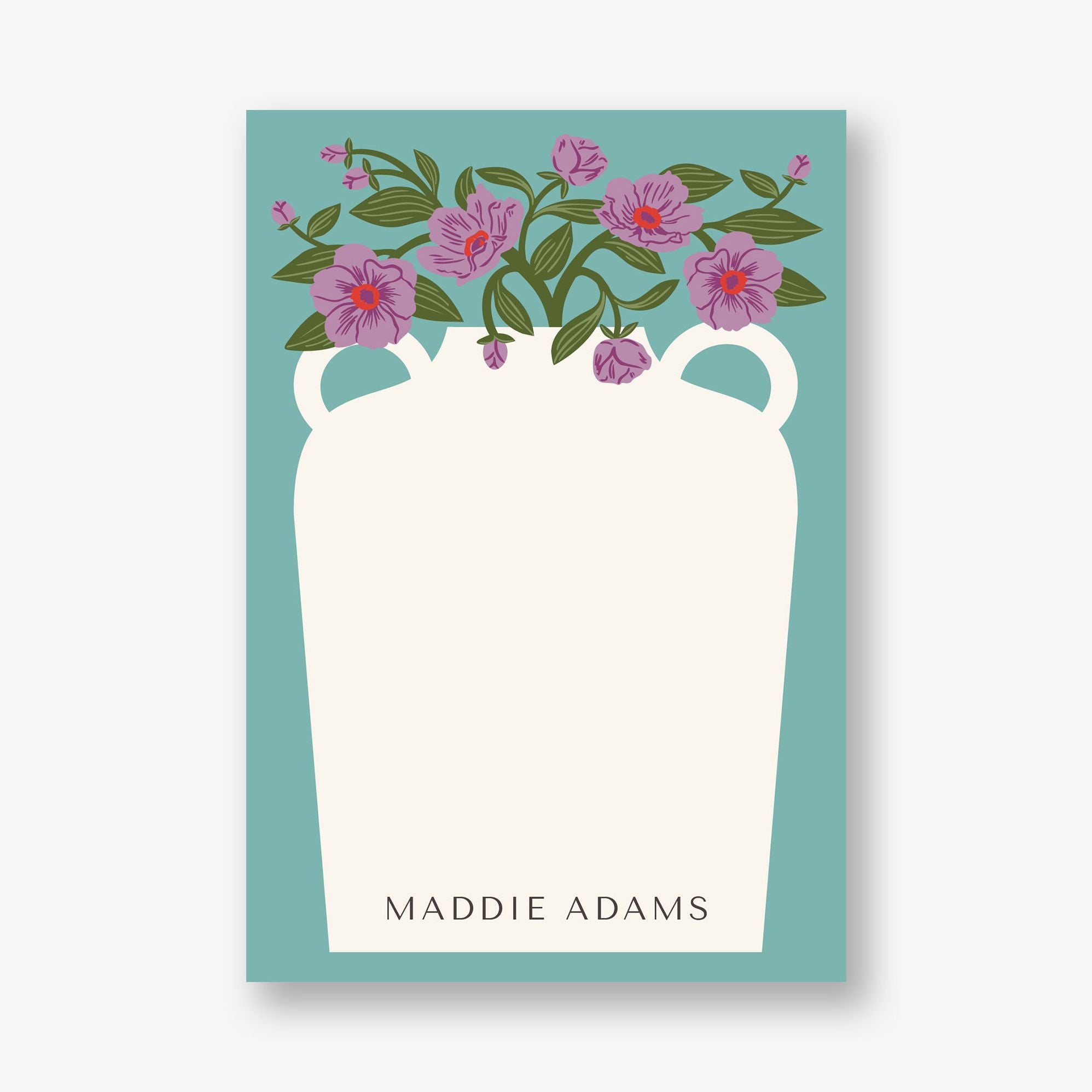 Bright Blossom Vases Personalized Notepad Set