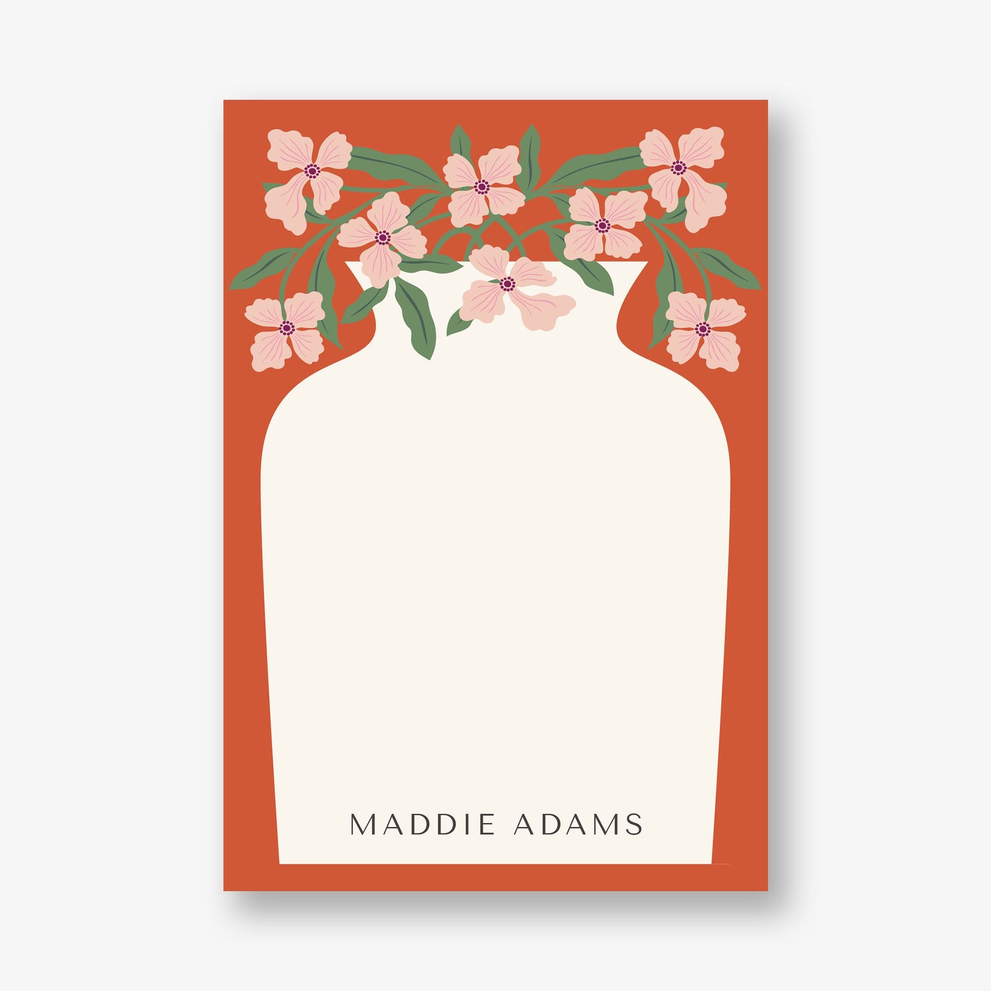Bright Blossom Vases Personalized Notepad Set