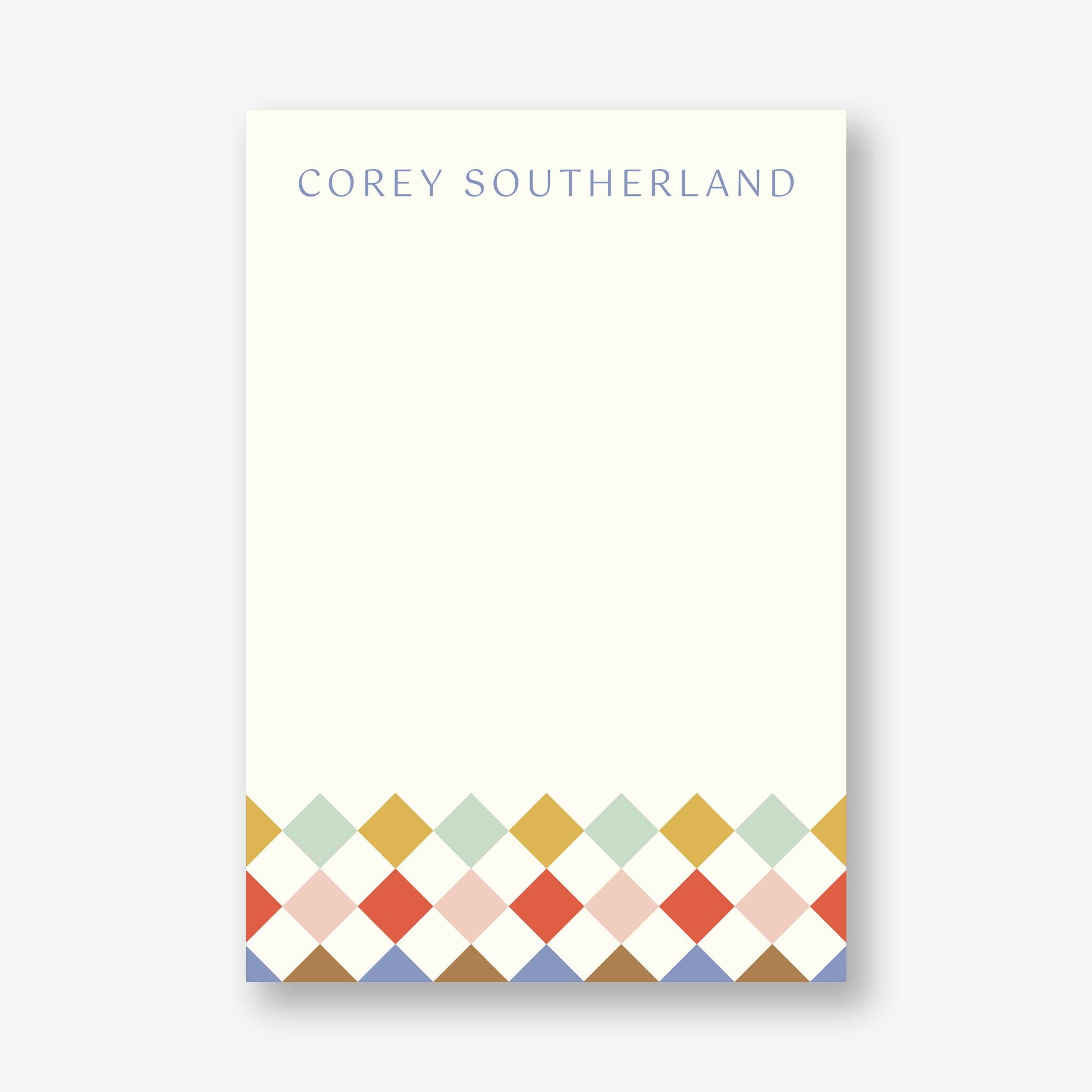 Colorblock Diamond Check Personalized Notepad Set