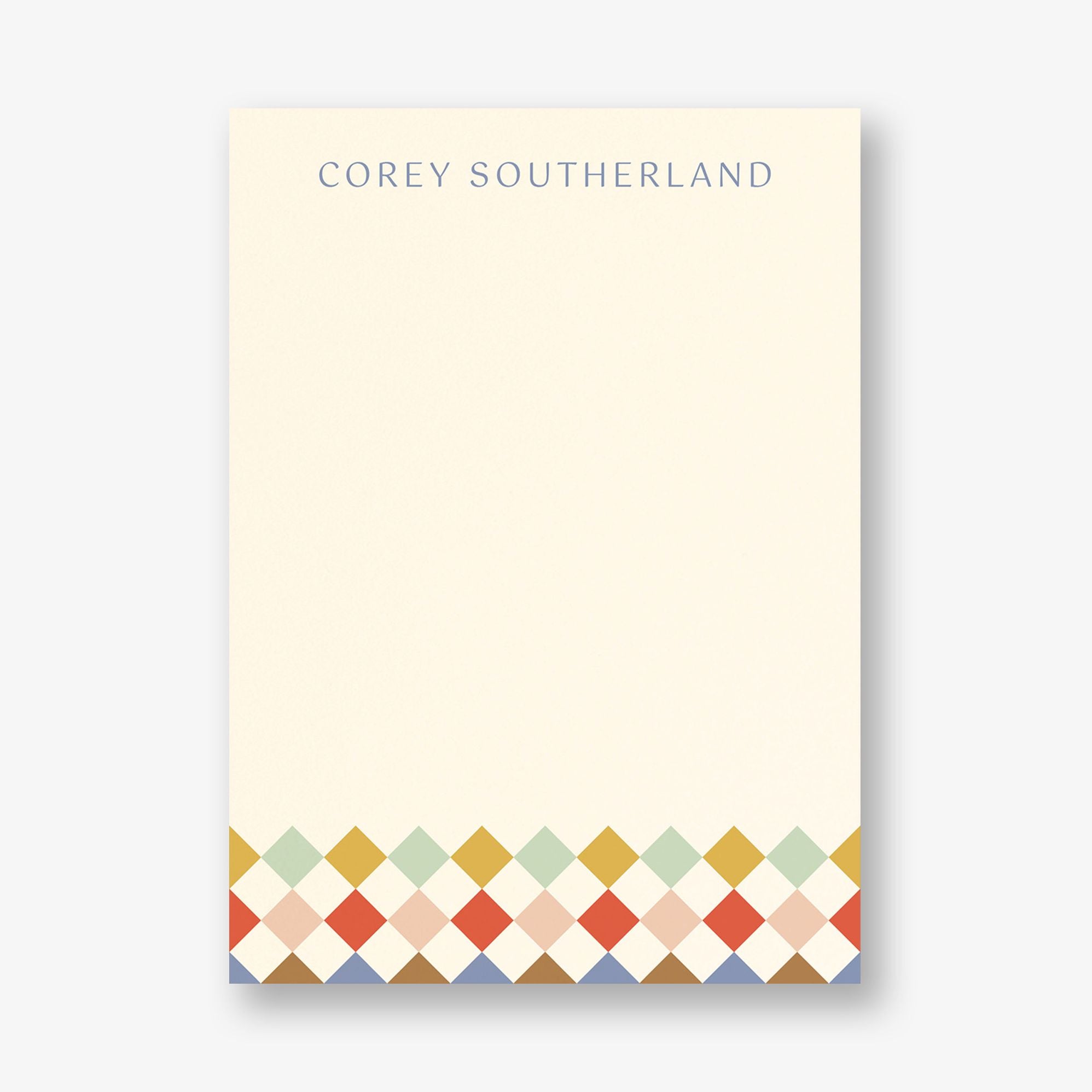 Colorblock Diamond Check Stationery