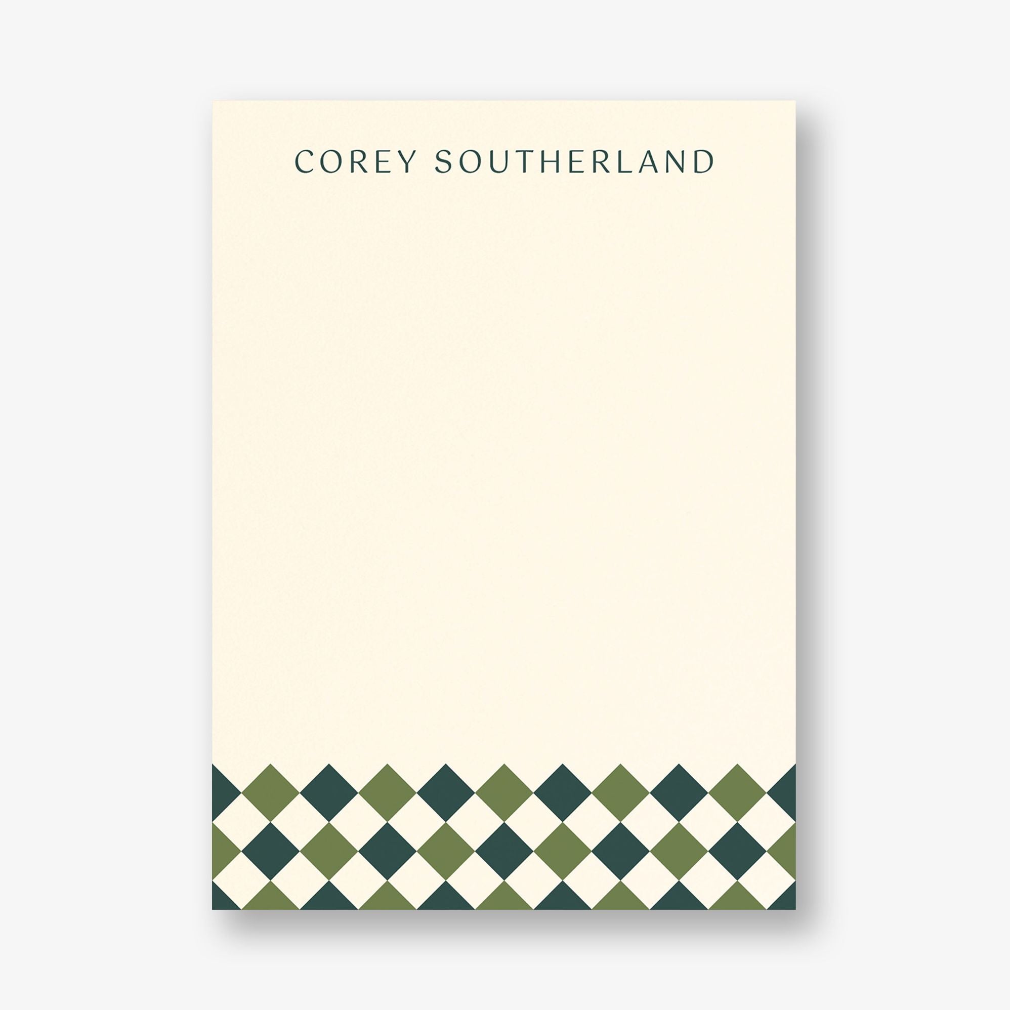 Colorblock Diamond Check Stationery