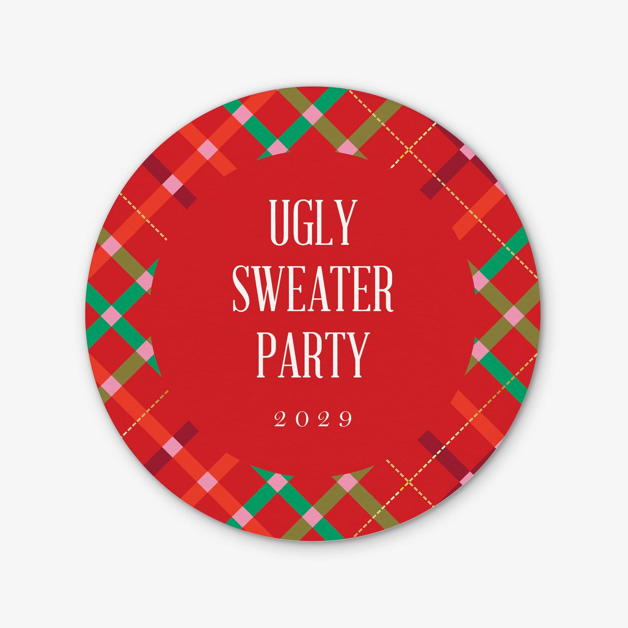Mod Plaid Round Custom Coasters