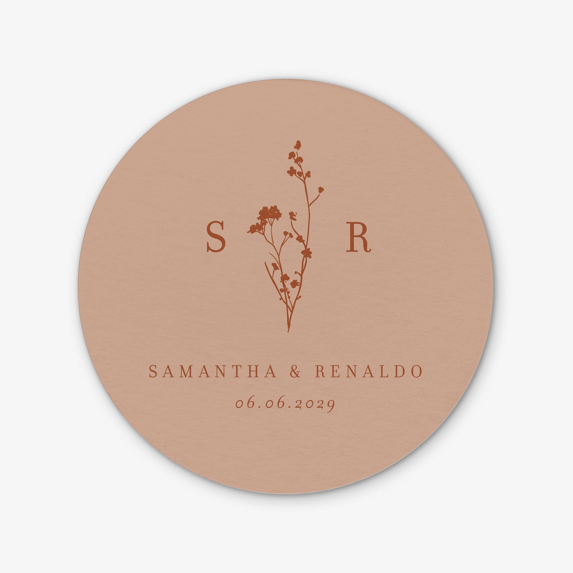 Dried Floral Round Custom Coasters