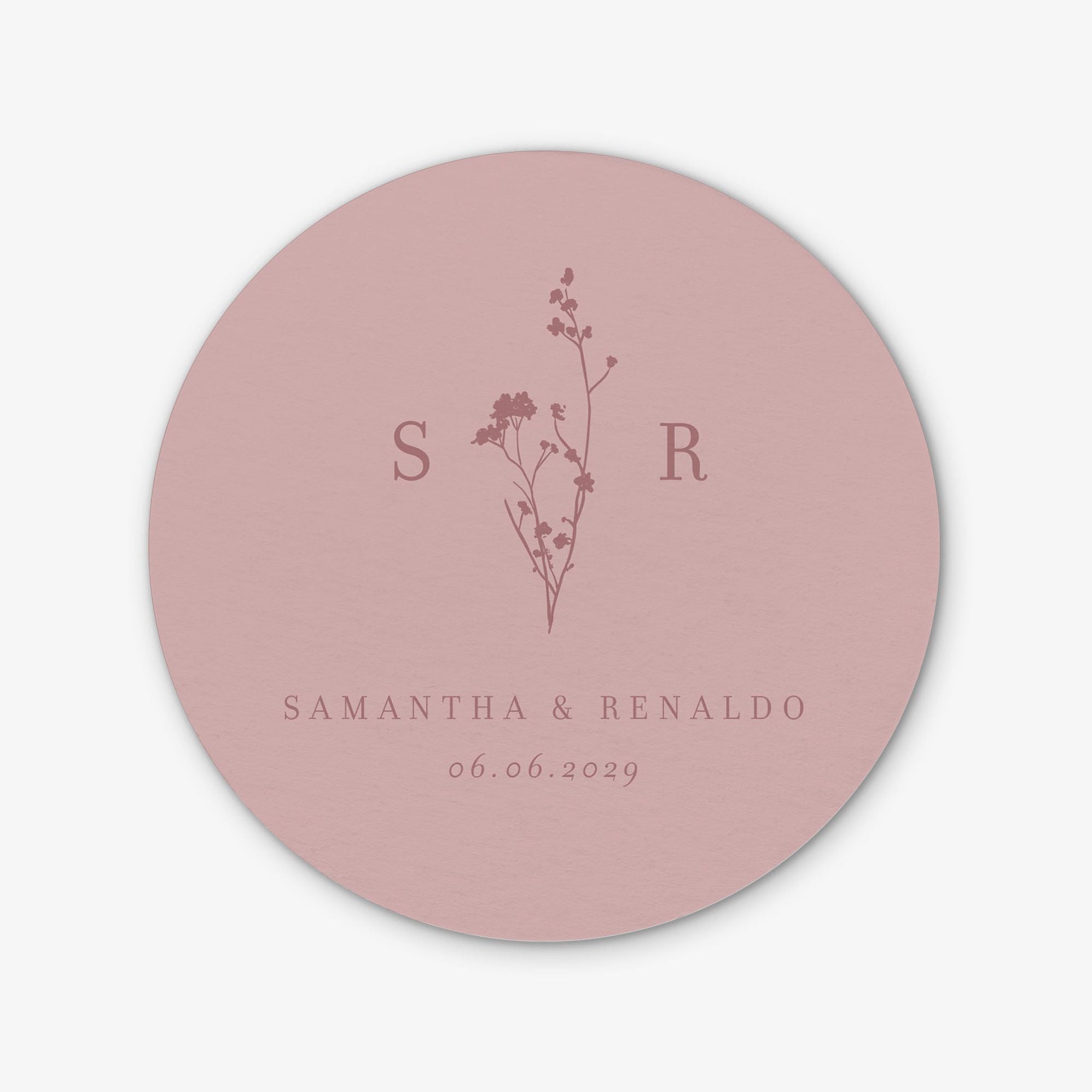 Dried Floral Round Custom Coasters