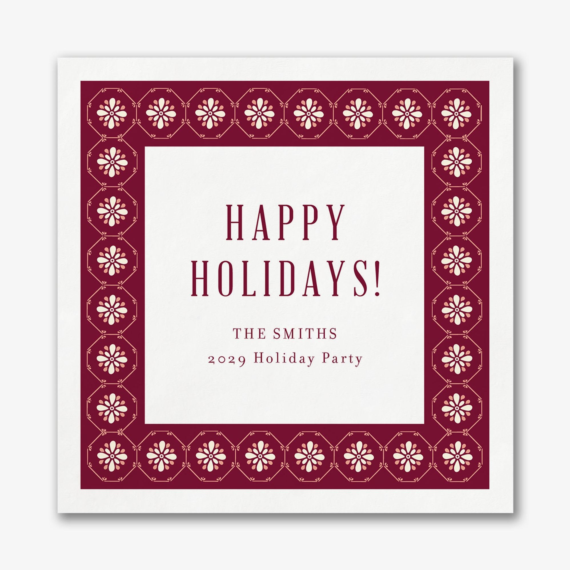 Evergreen Tile Square Custom Napkins