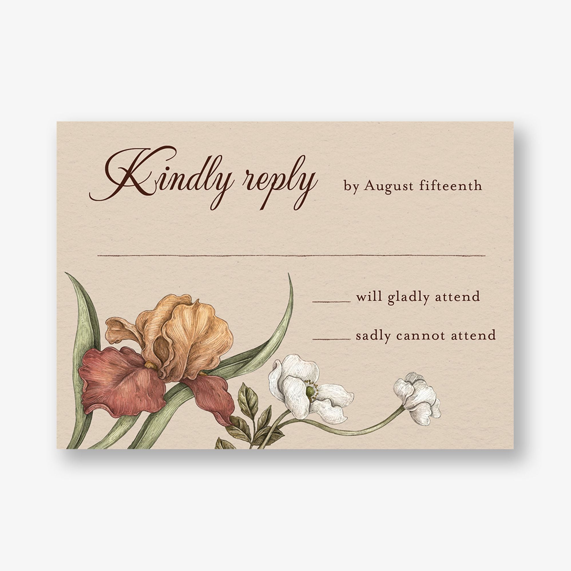 Fox and Florals Response Card