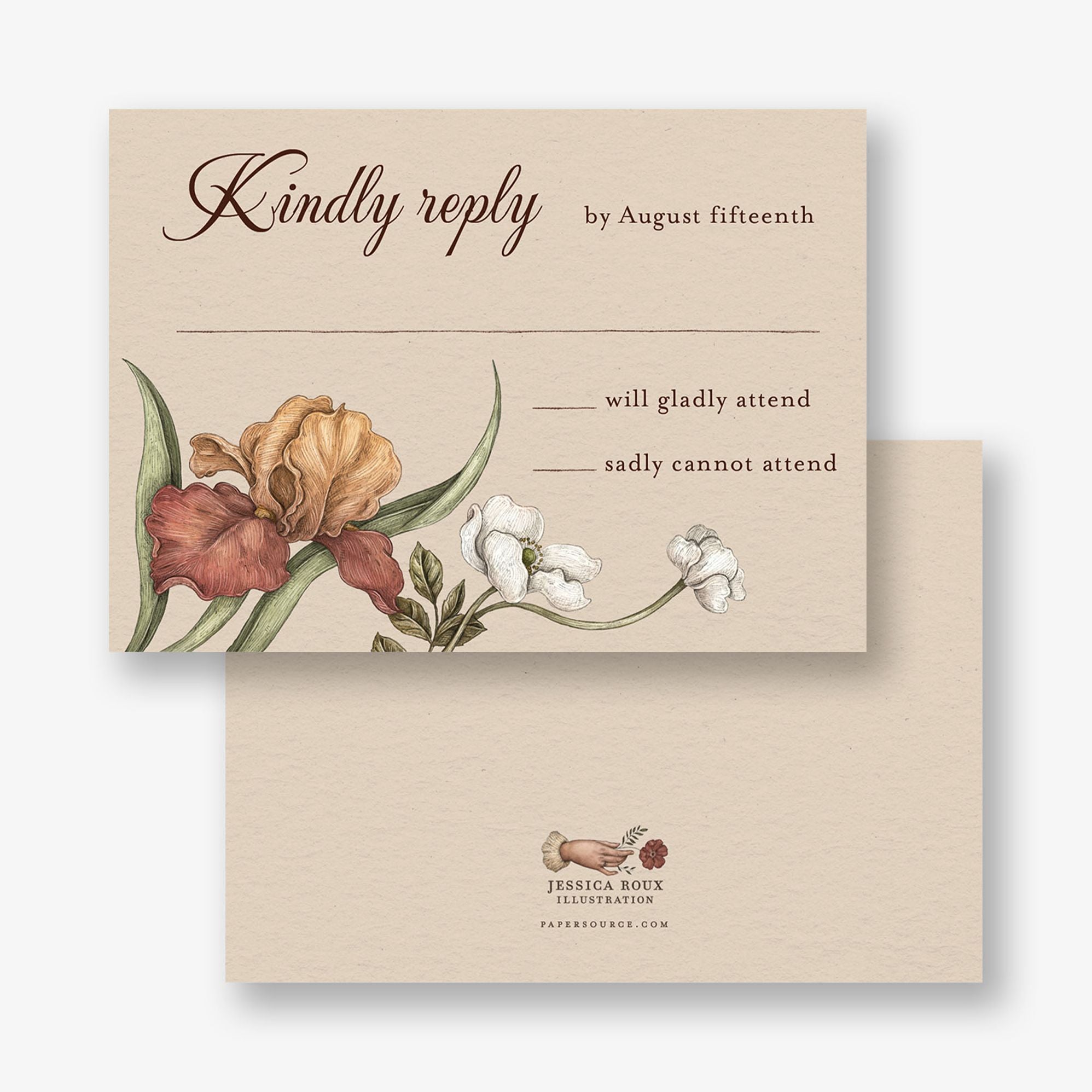 Fox and Florals Response Card