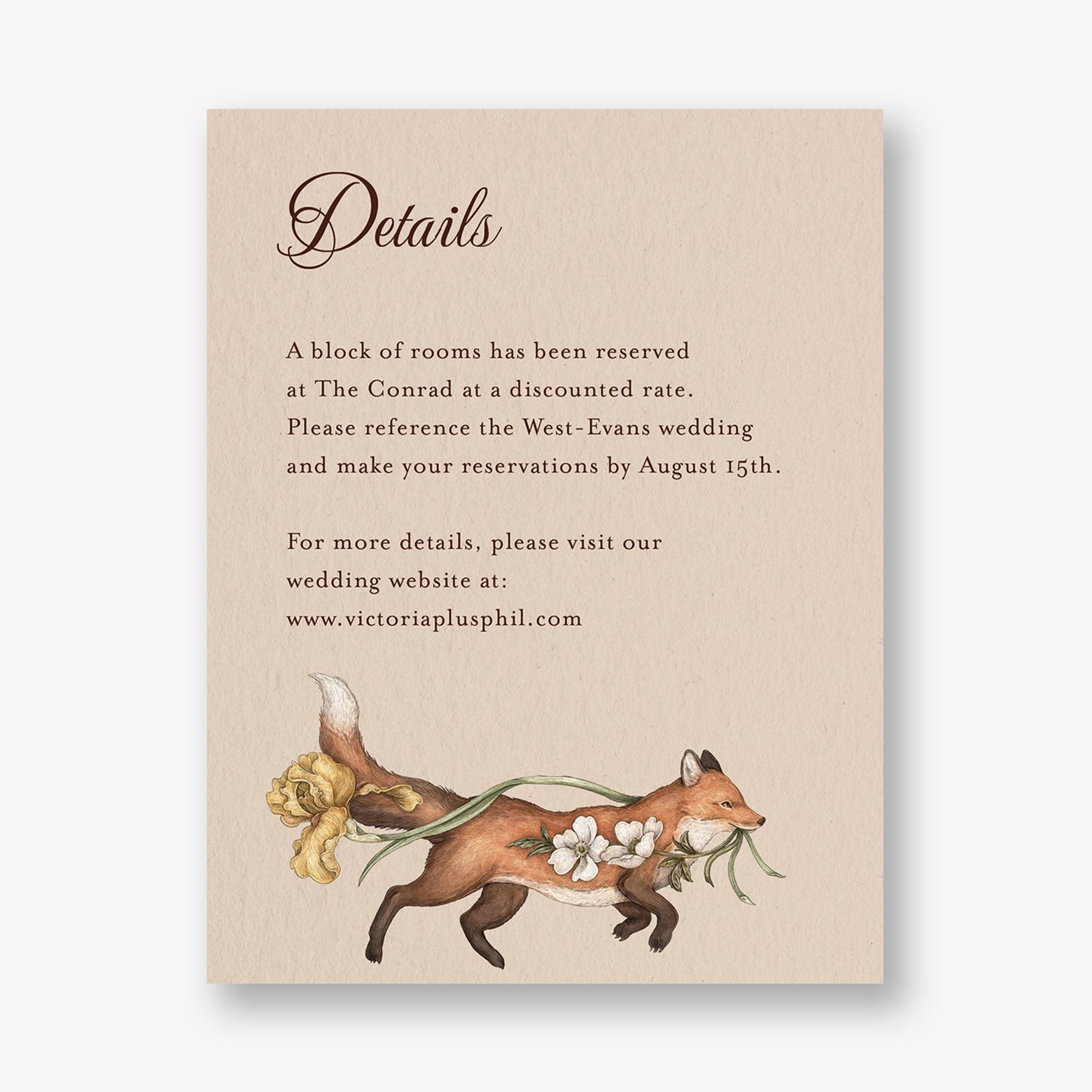Fox and Florals Information Card