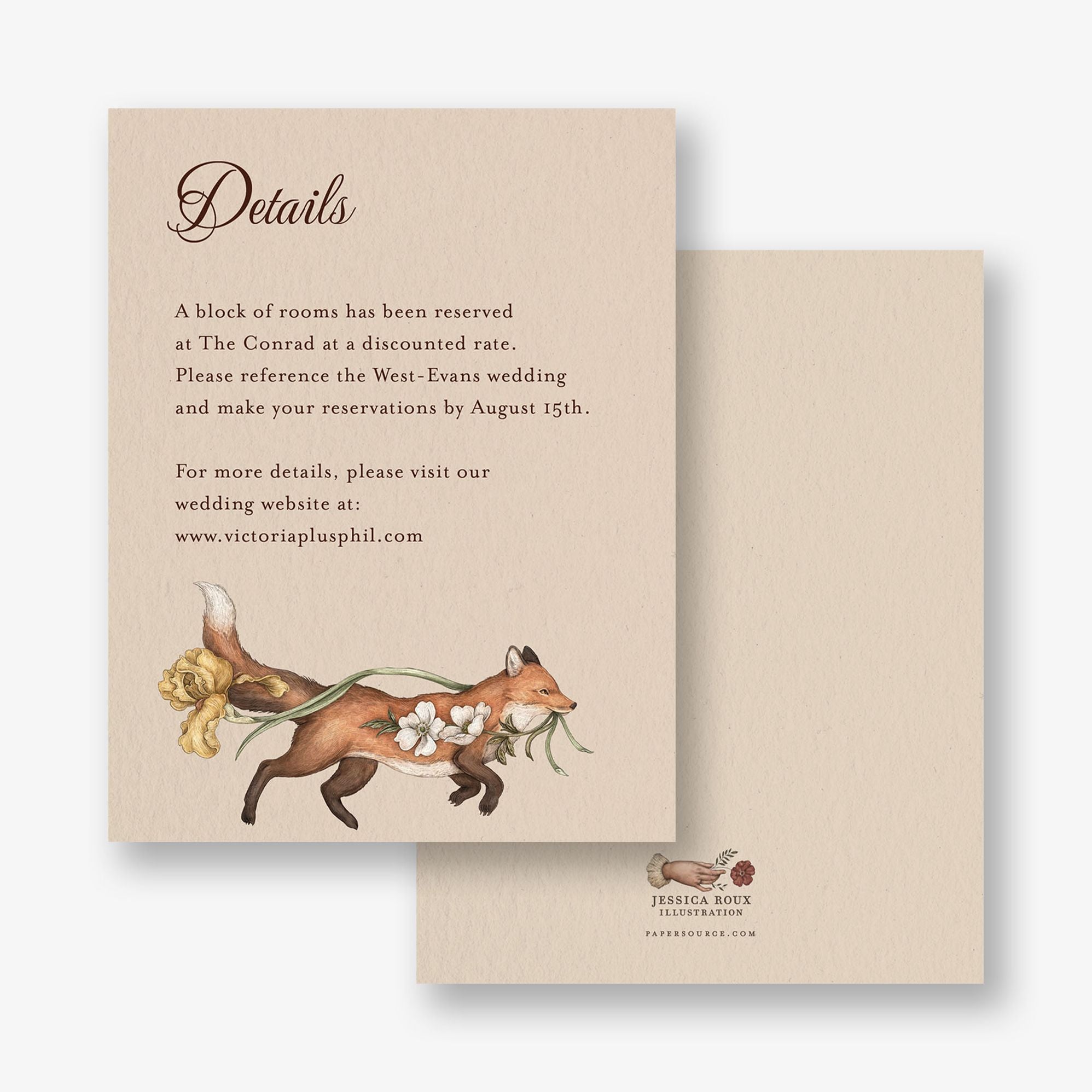 Fox and Florals Information Card