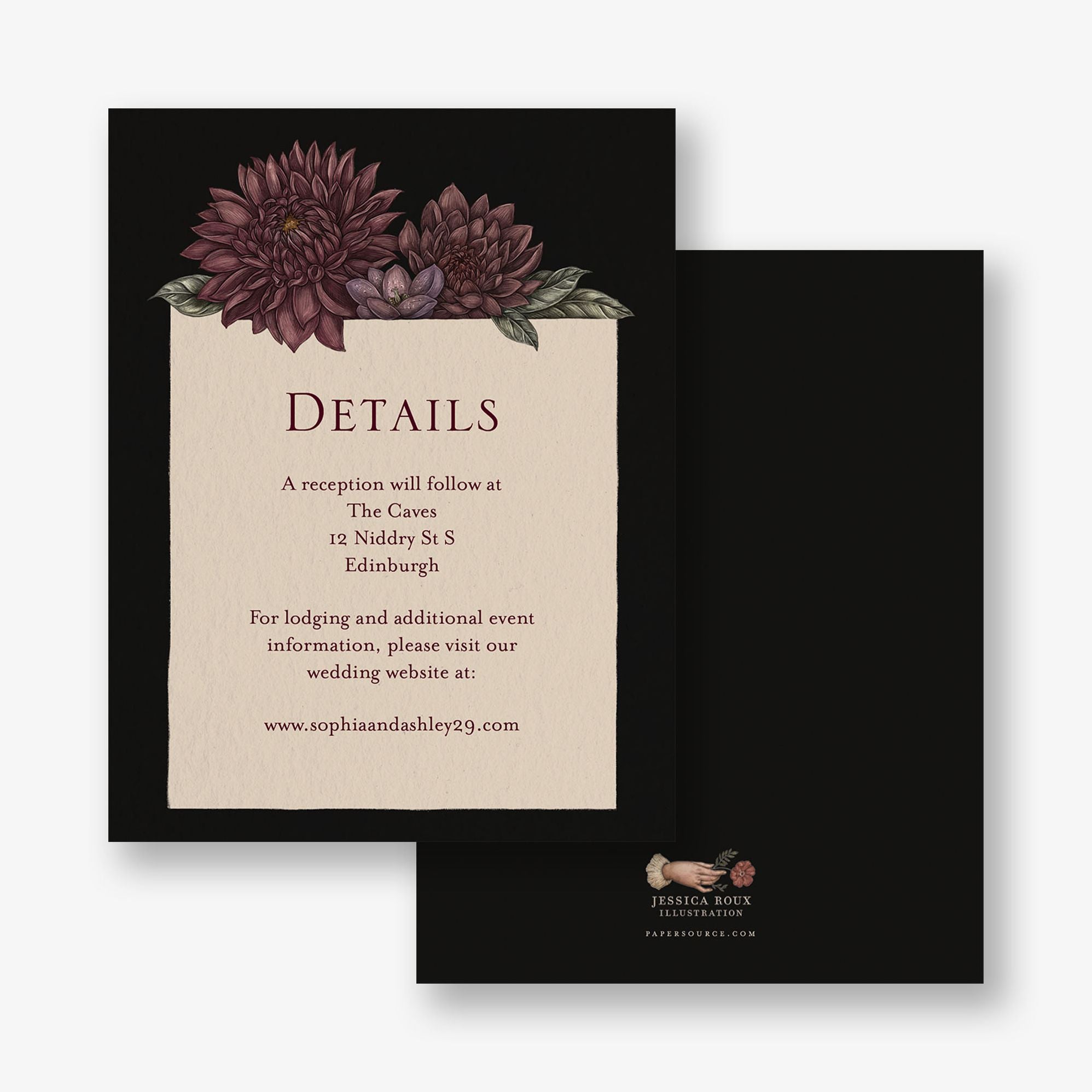 Moody Dahlias Information Card