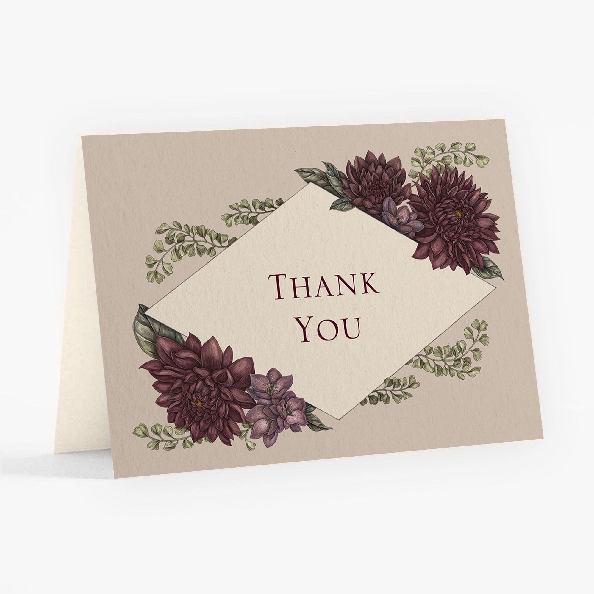 Moody Dahlias Stationery Card