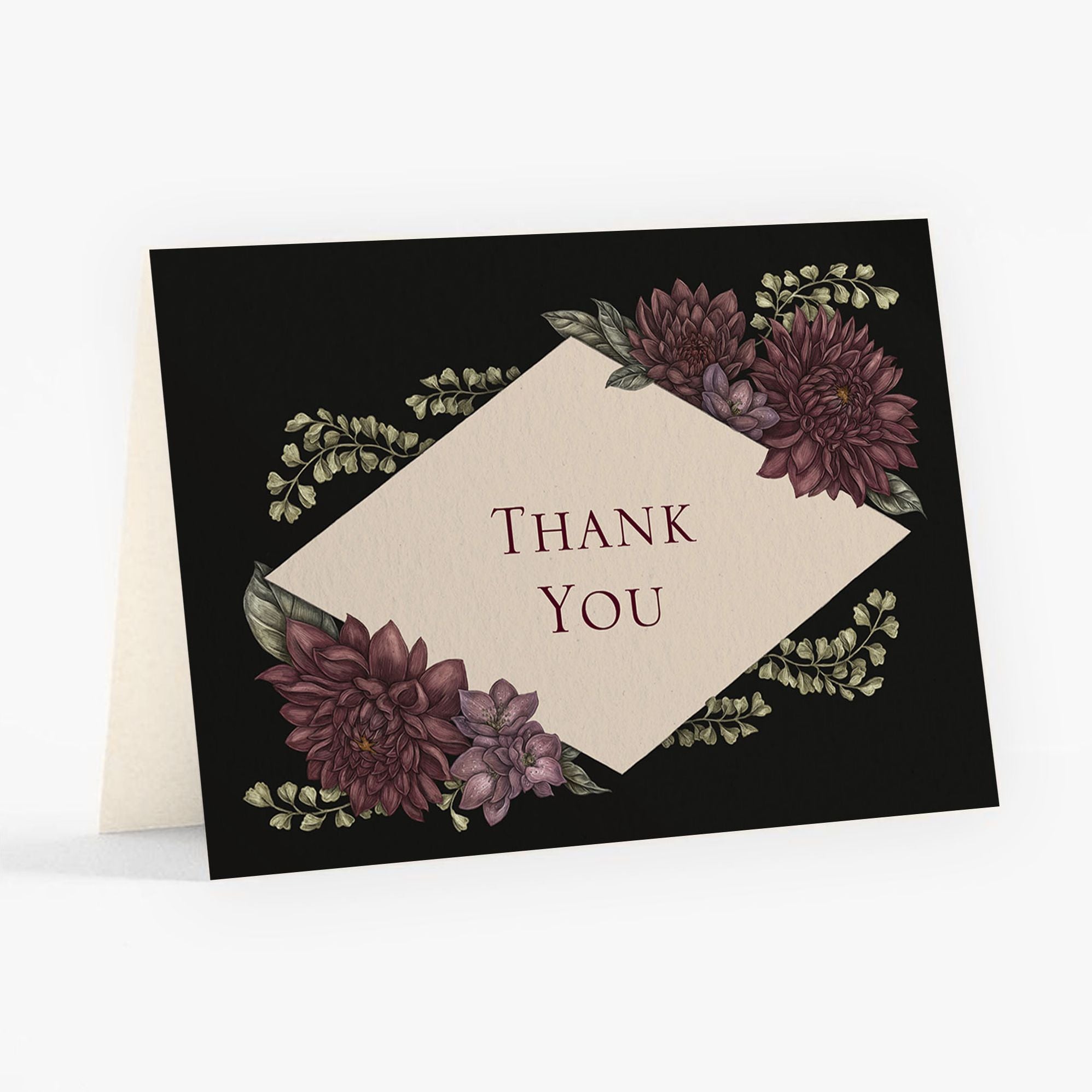 Moody Dahlias Stationery Card