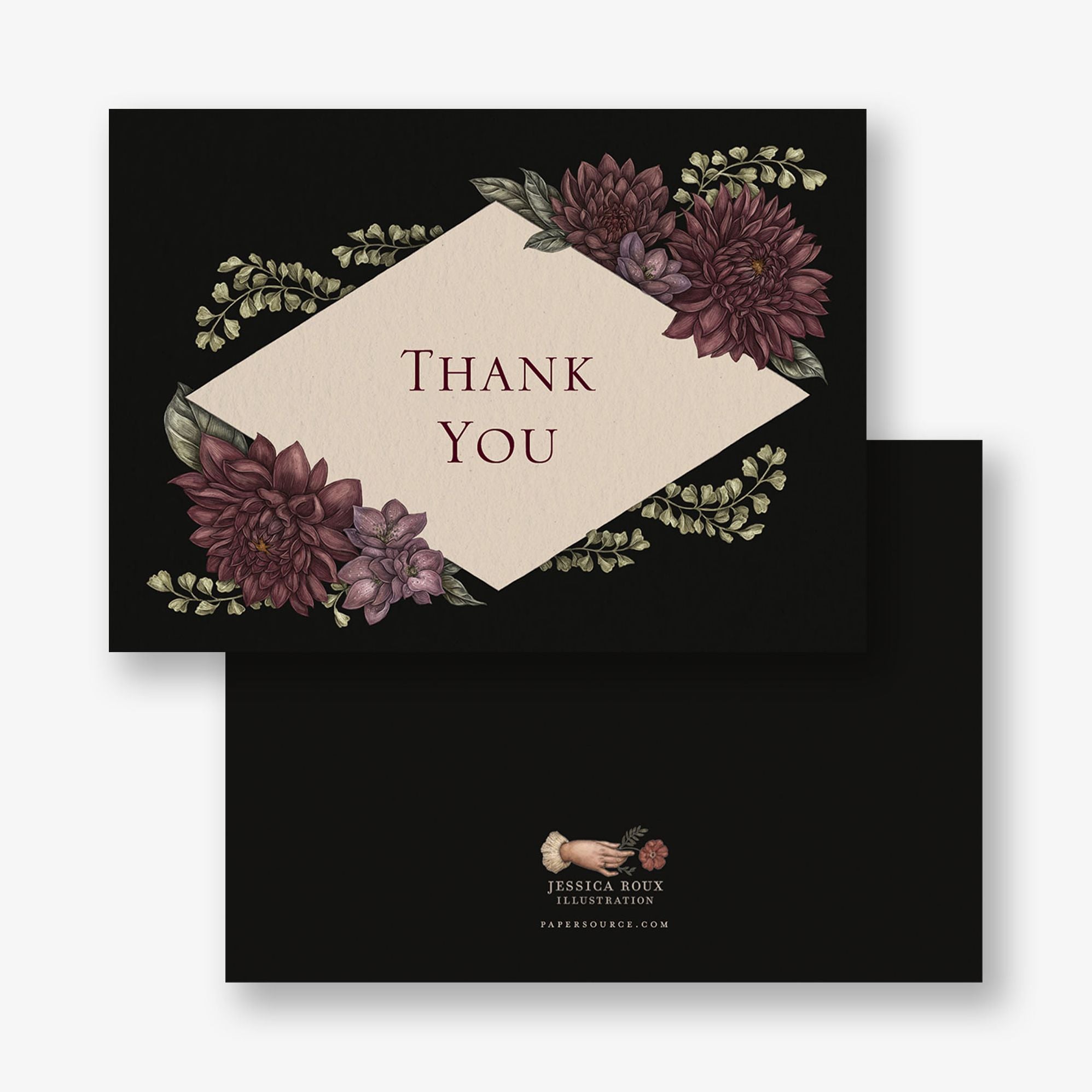 Moody Dahlias Stationery Card