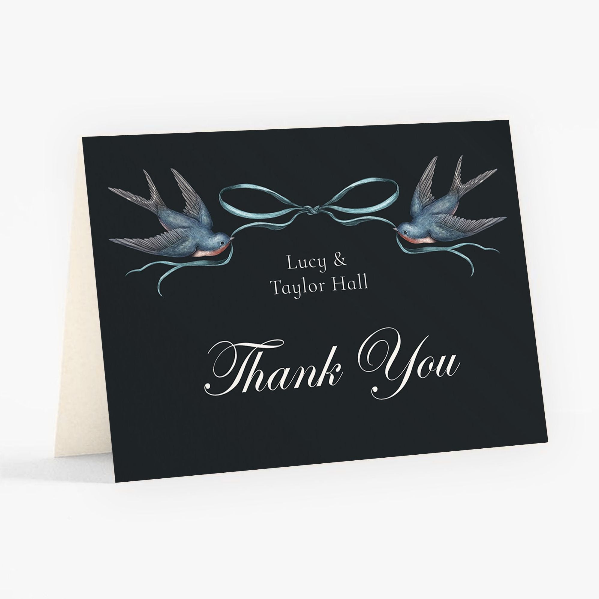 Tulips and Swallows Stationery Card