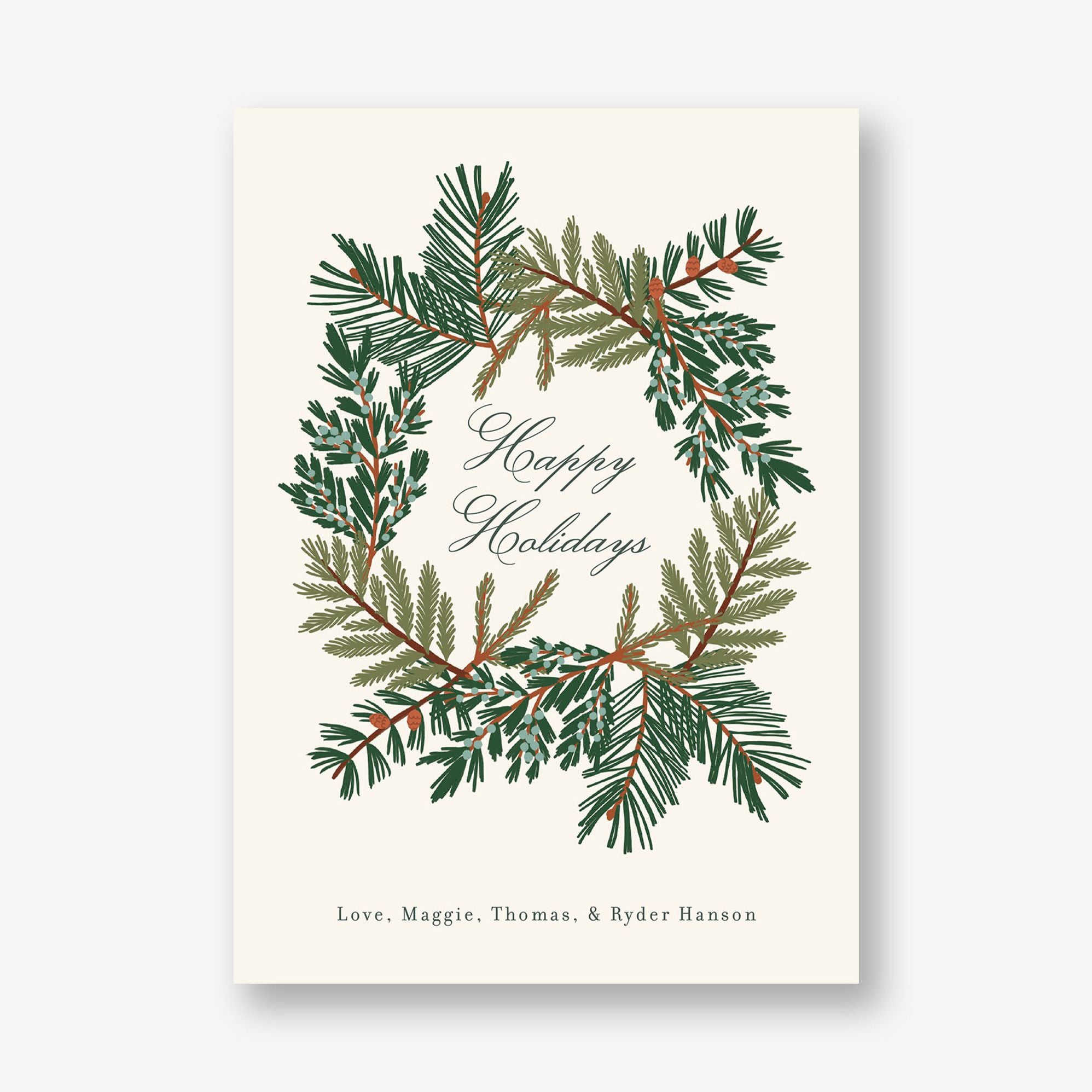 Pine Bough Frame Holiday Card
