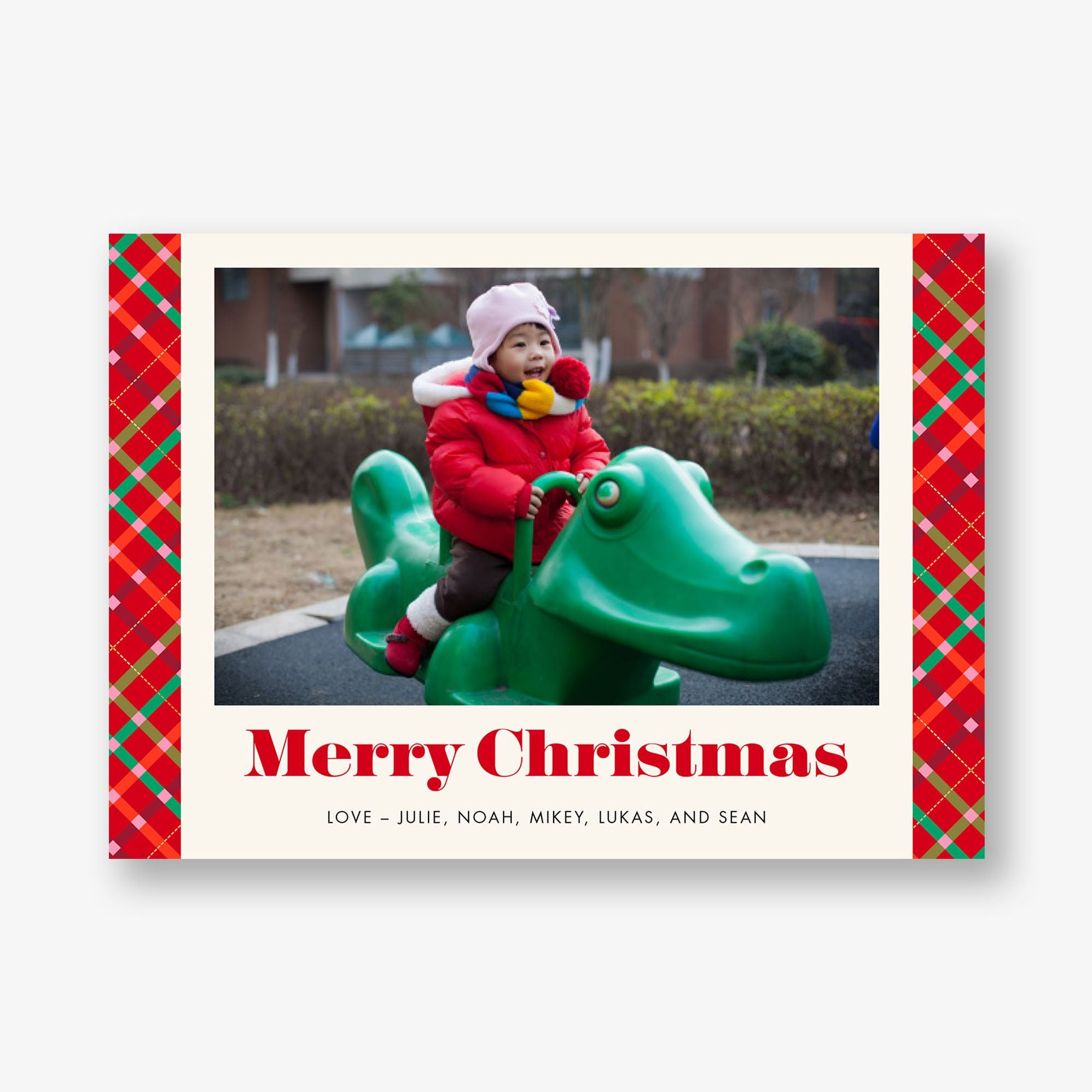 Mod Plaid Holiday Photo Card