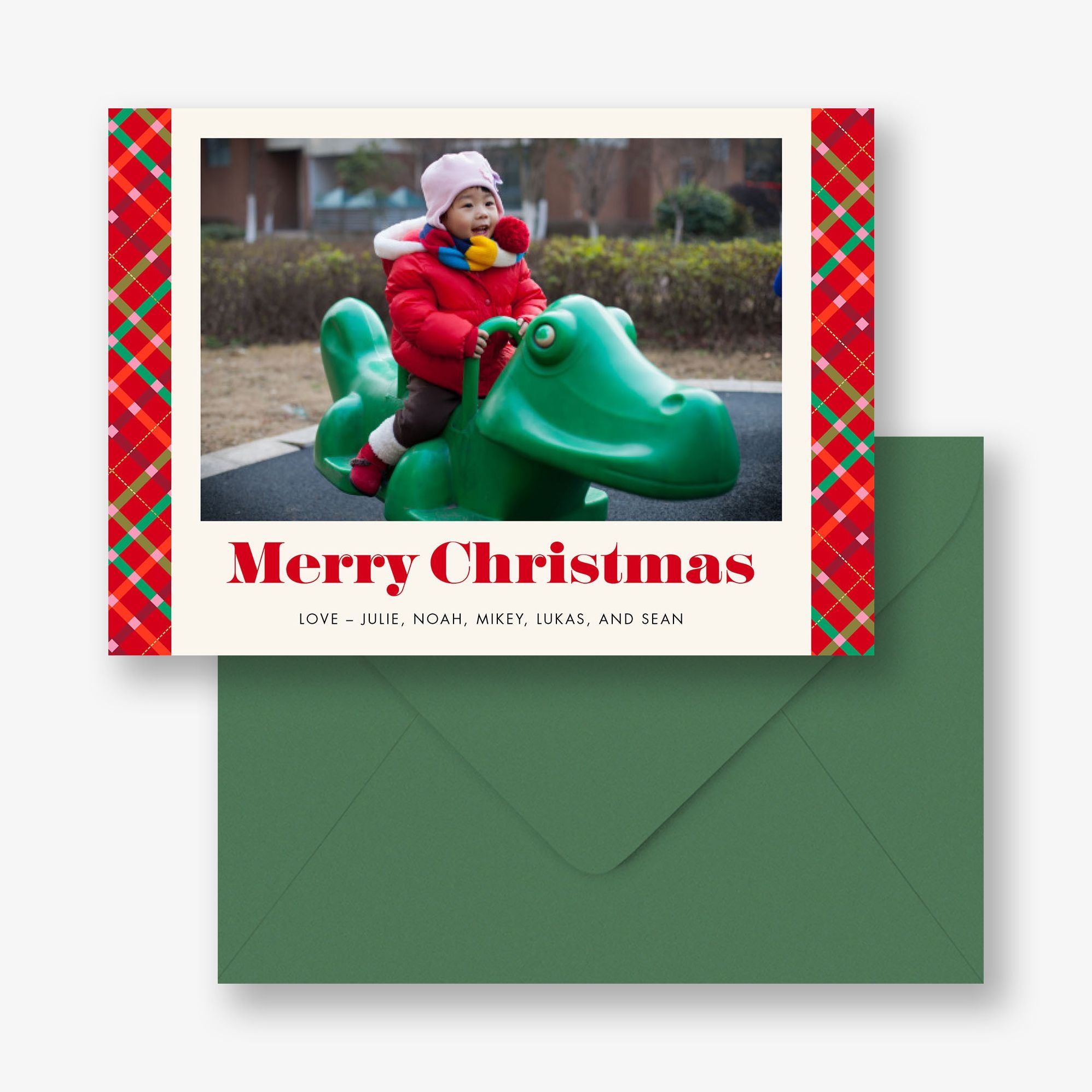 Mod Plaid Holiday Photo Card