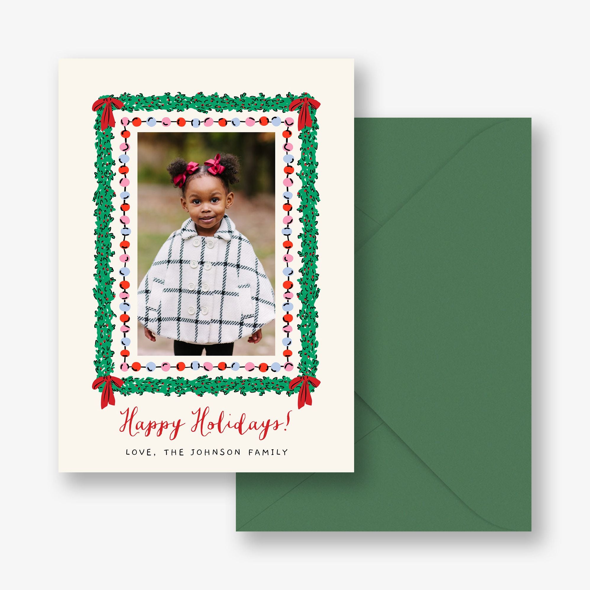 Holidazzle Garland Frame Holiday Card