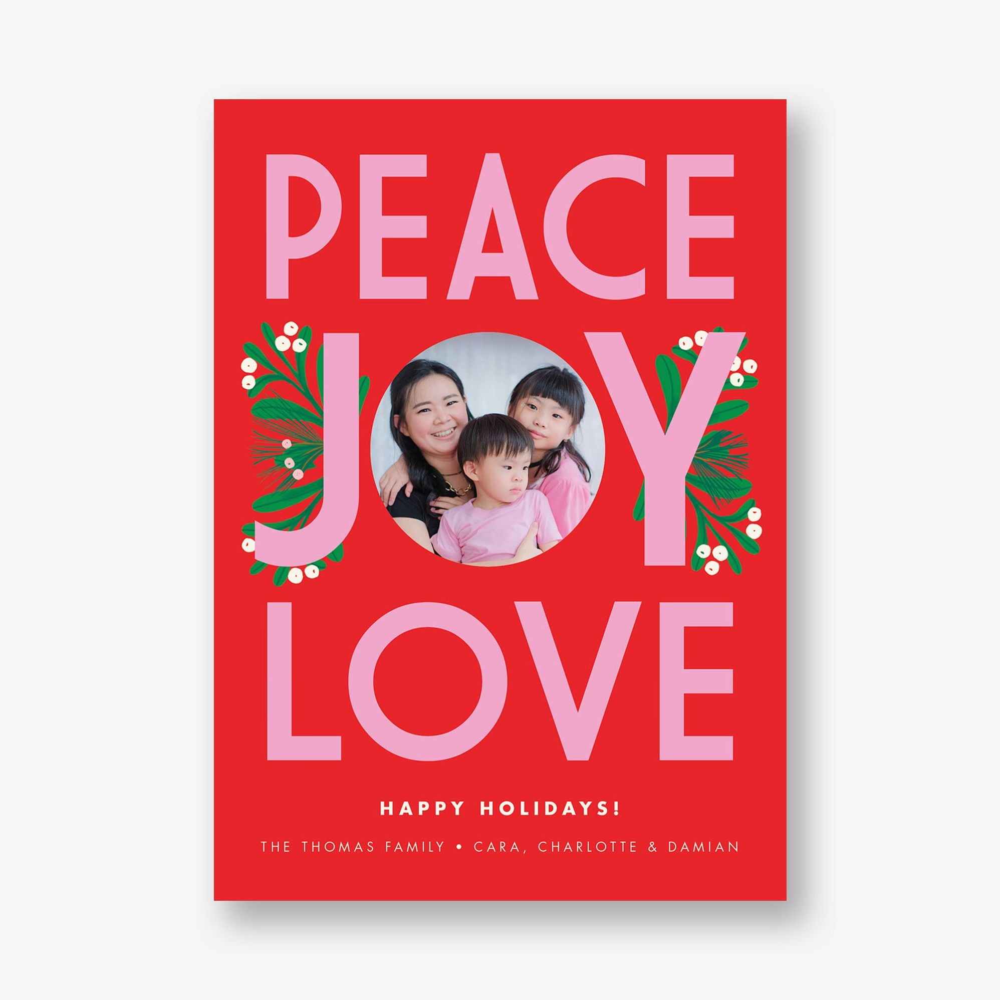Bright Holiday Wishes Holiday Photo Card