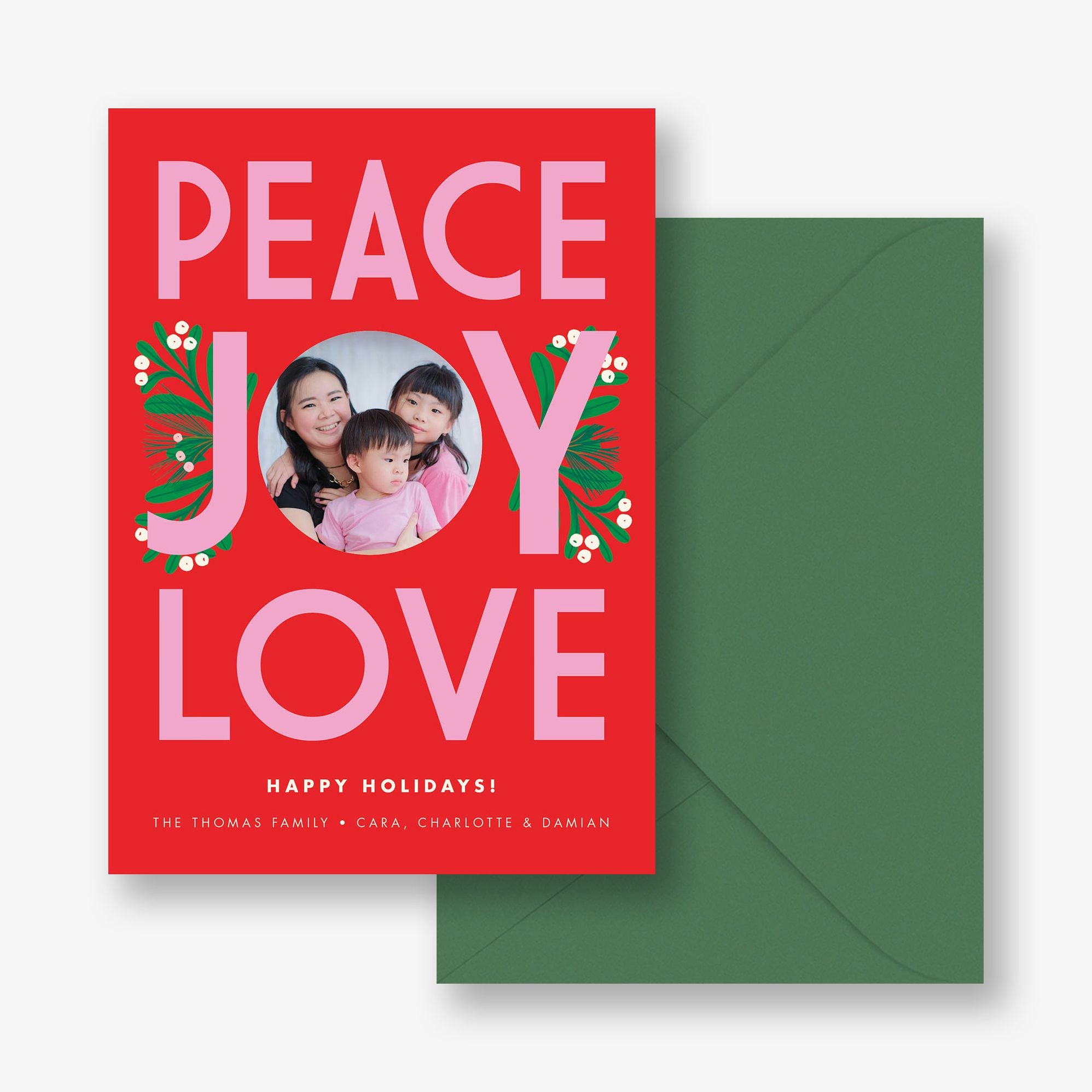 Bright Holiday Wishes Holiday Photo Card