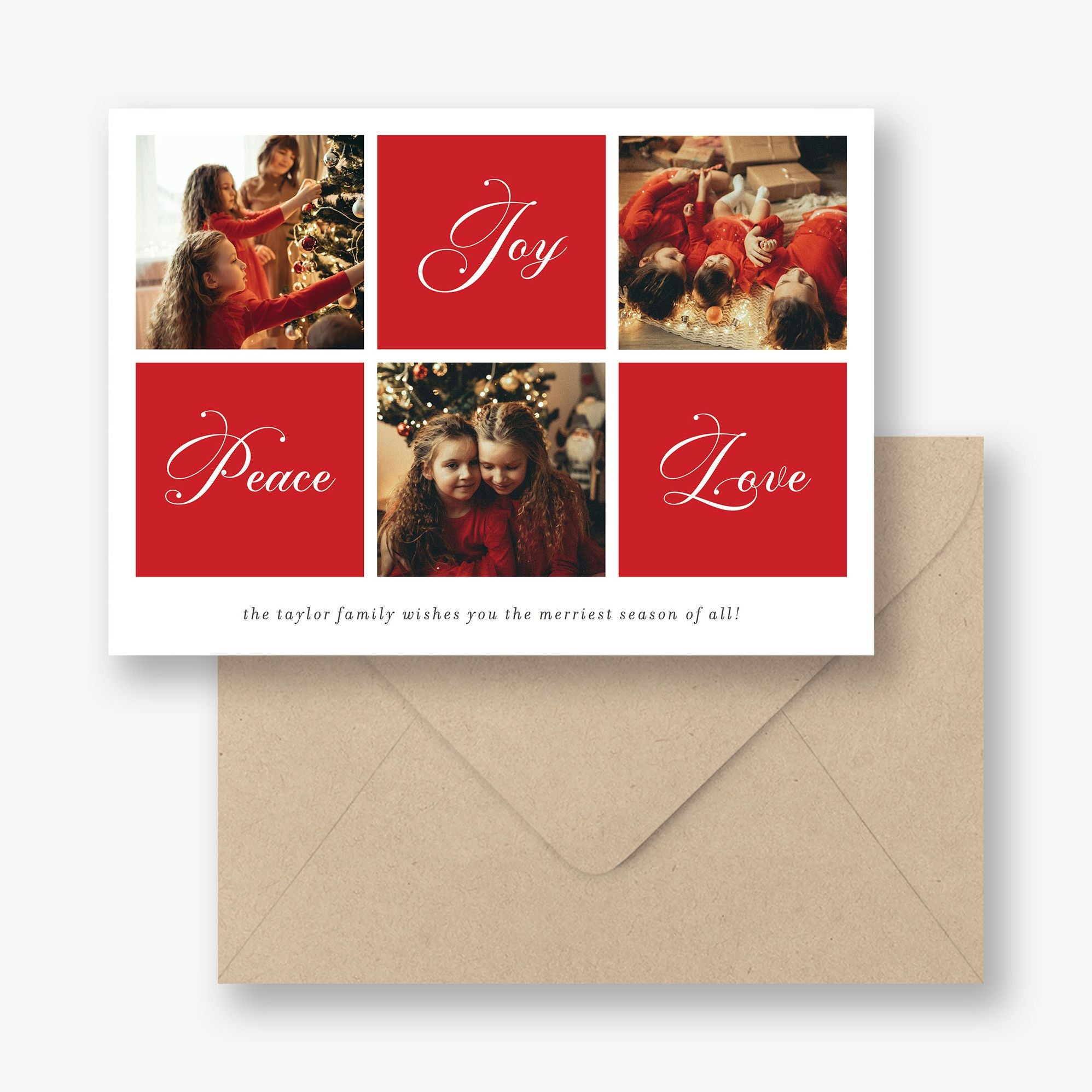 Colorblock Collage Holiday Photo Card