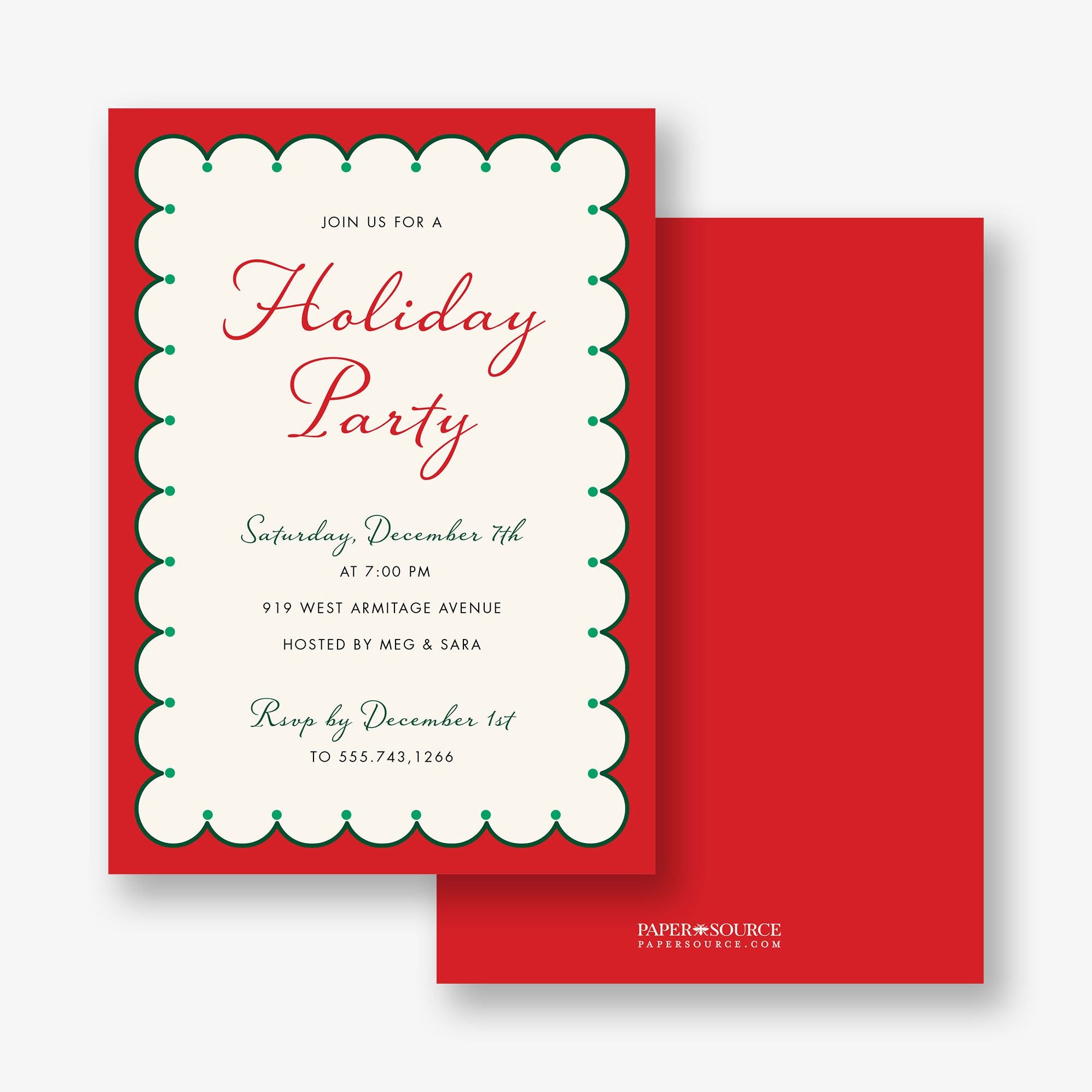 Festive Scallops Holiday Party Invitation