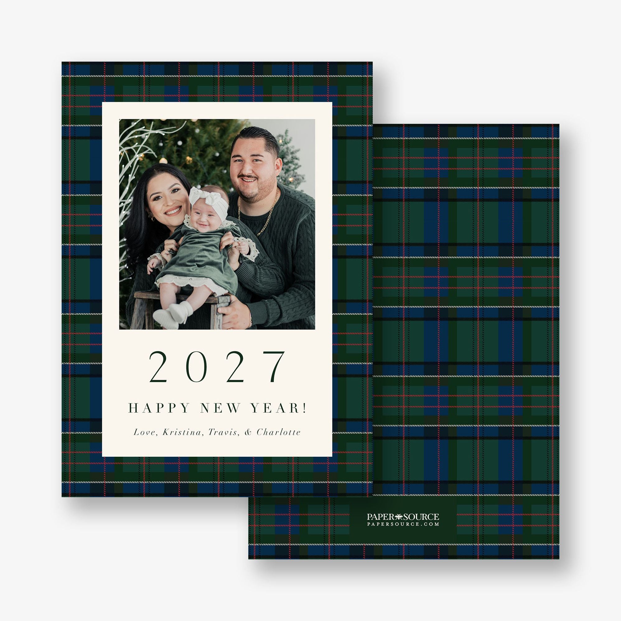 Tartan Plaid New Year Photo Card