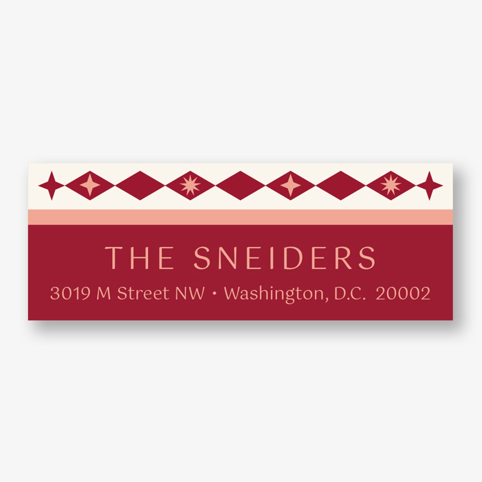 Retro Diamond Return Address Label