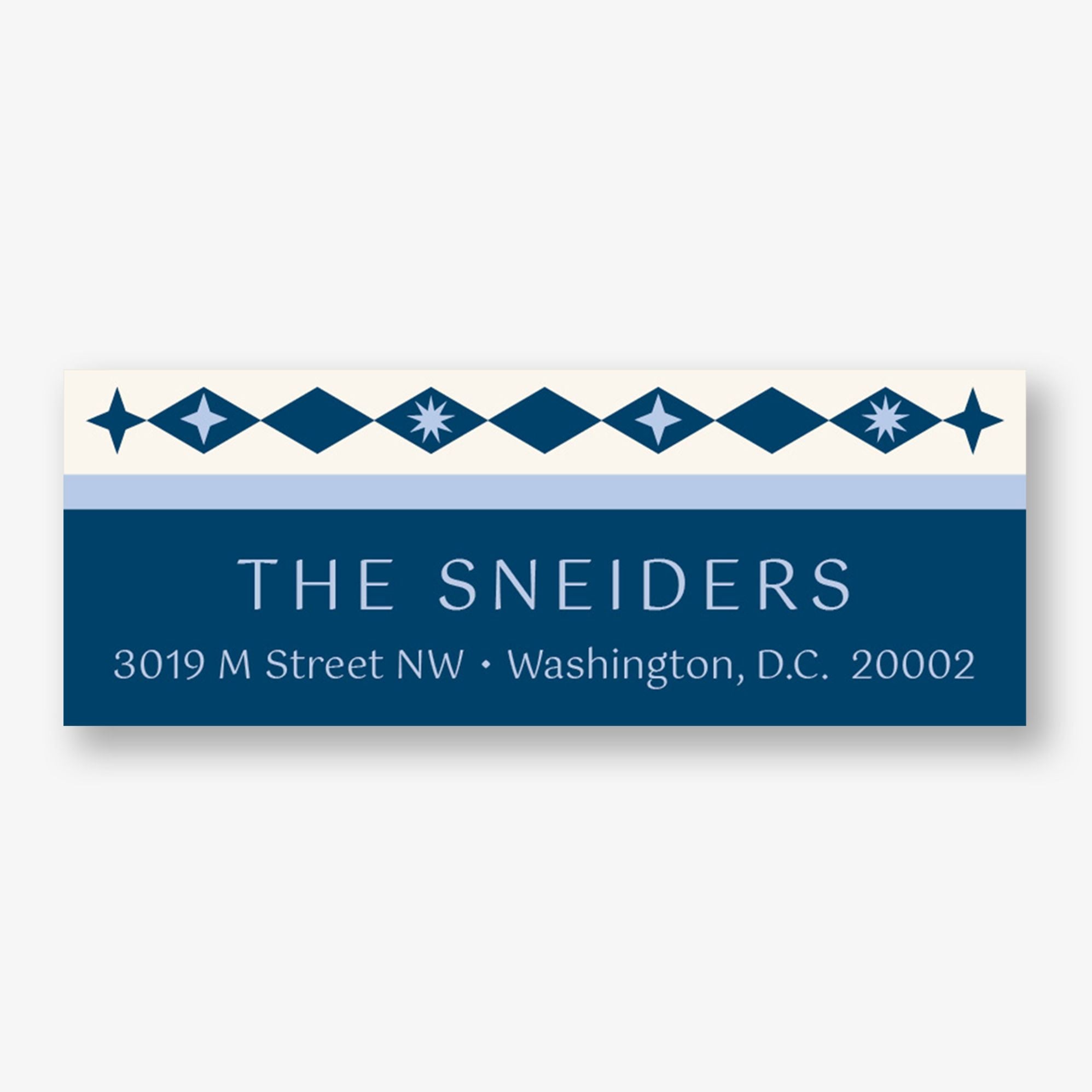 Retro Diamond Return Address Label