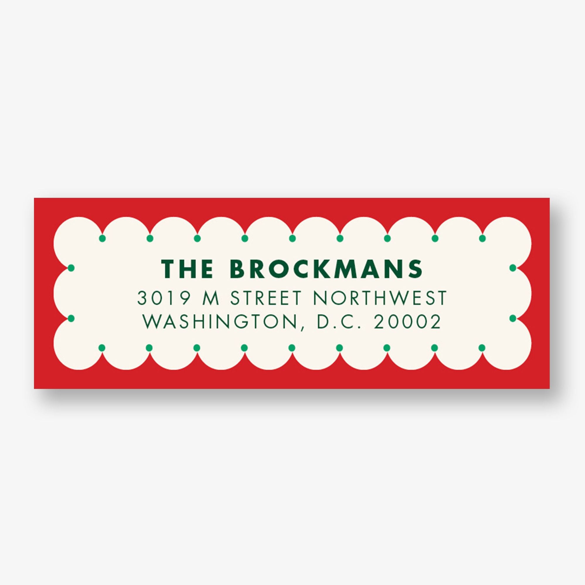 Festive Scallop Return Address Label