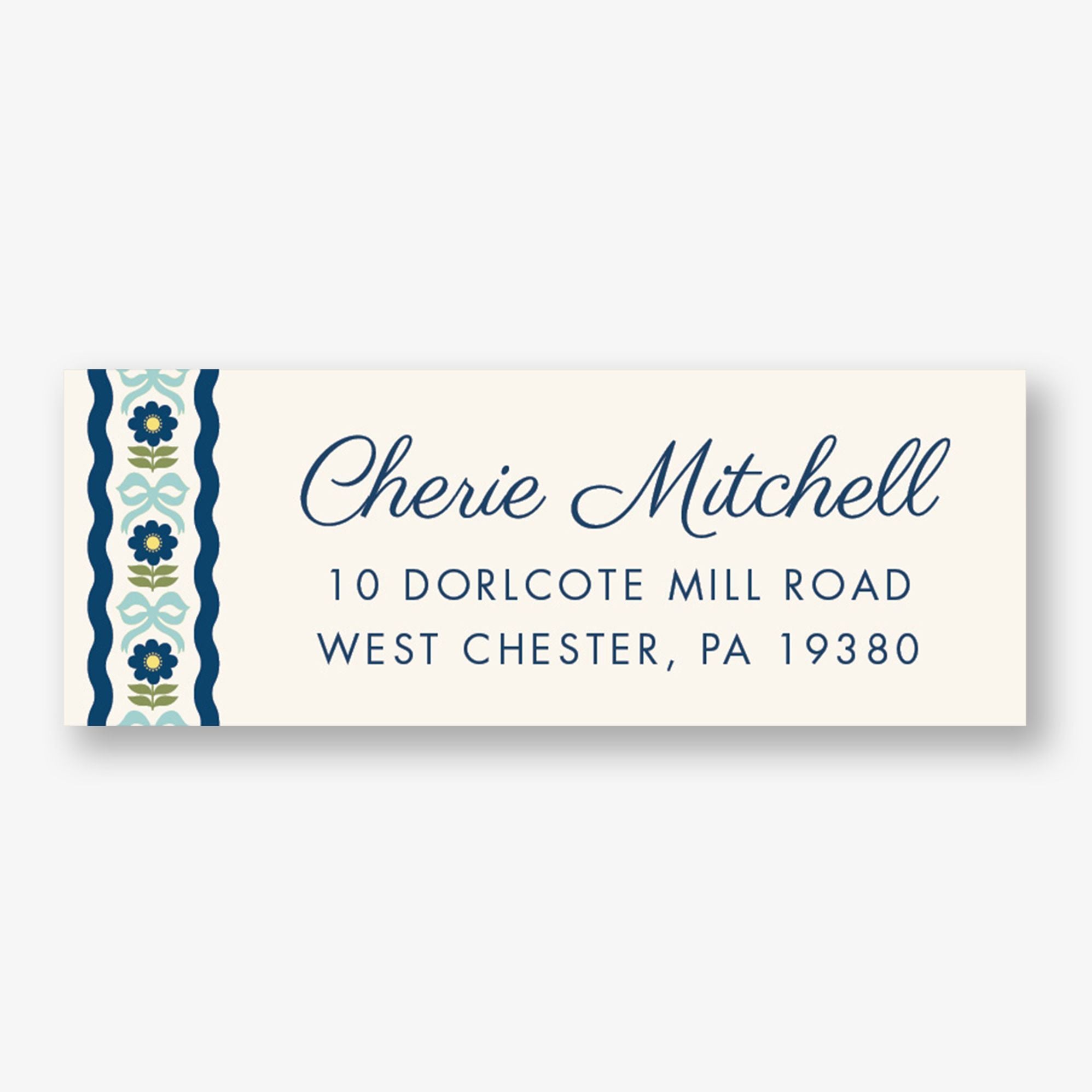Bows and Blooms Return Address Label