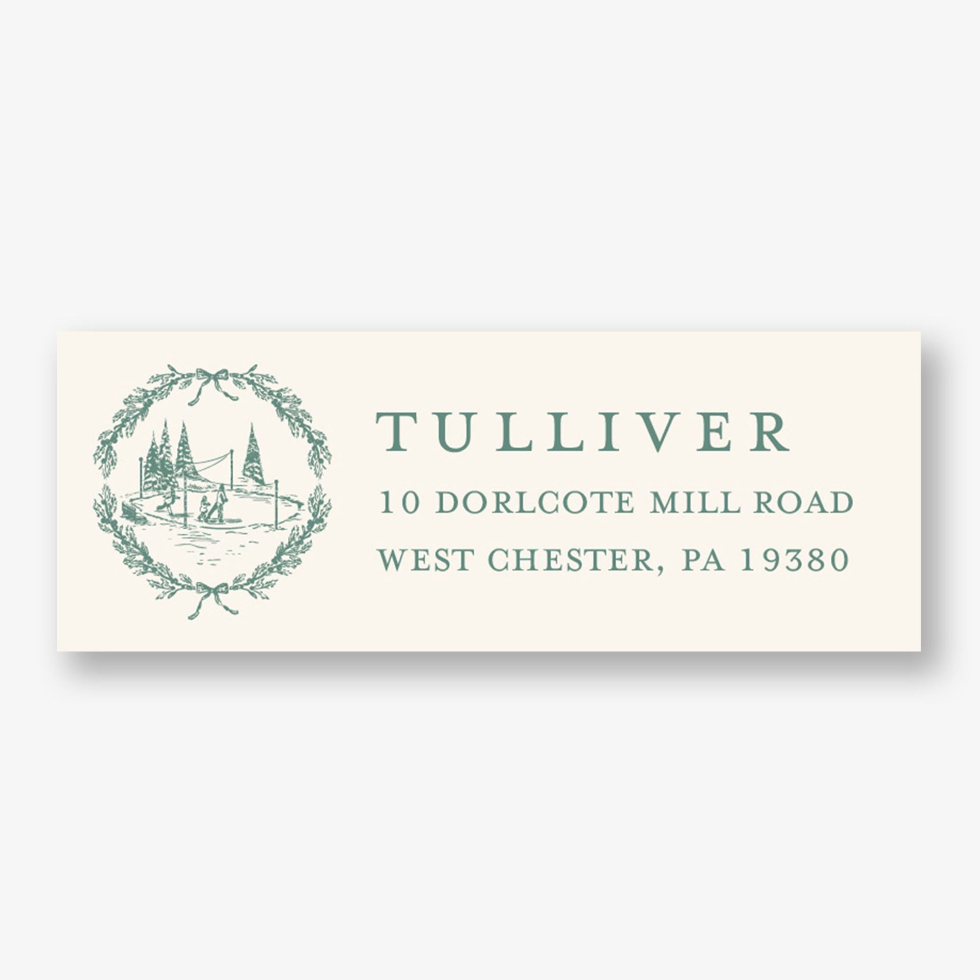 Winter Toile Return Address Label