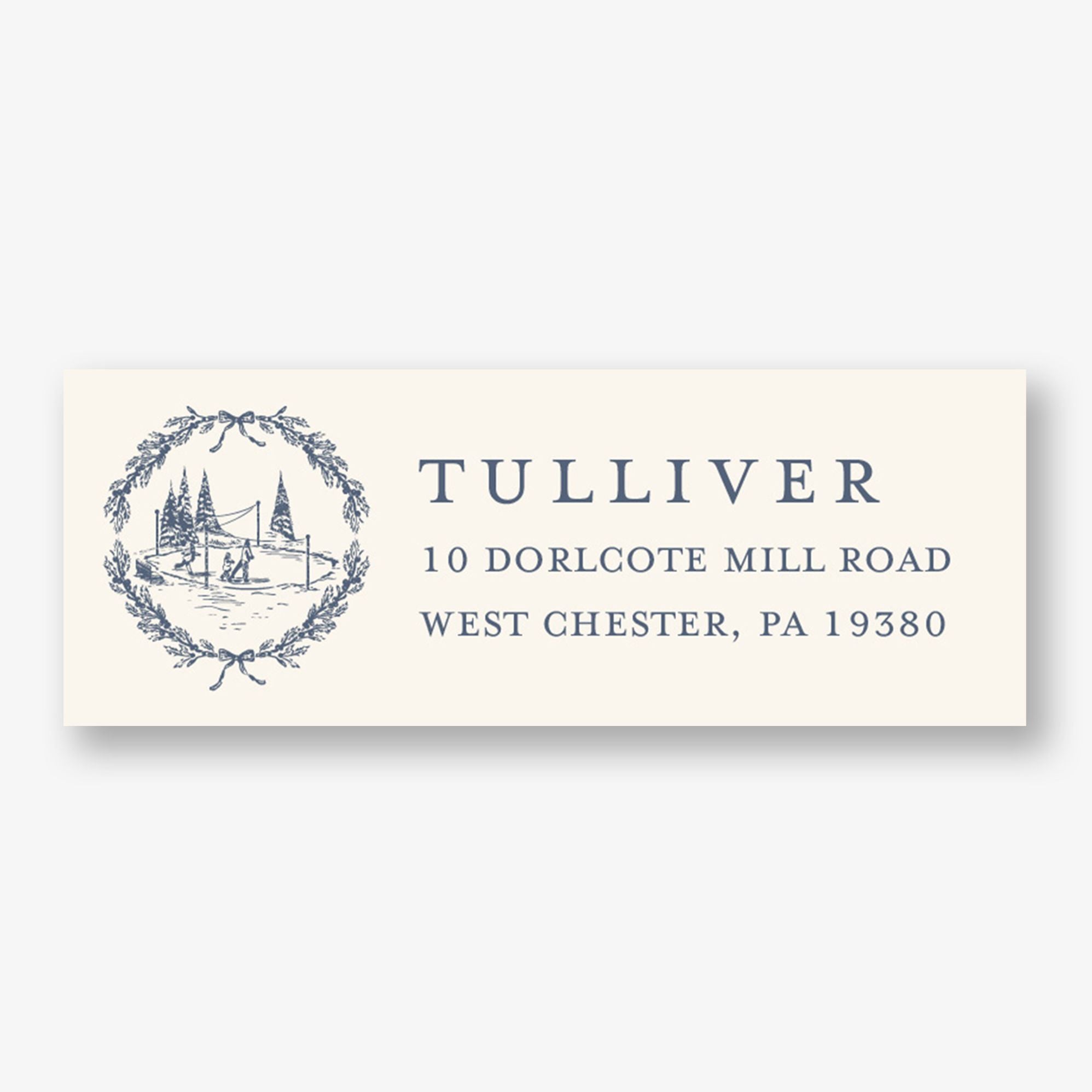 Winter Toile Return Address Label
