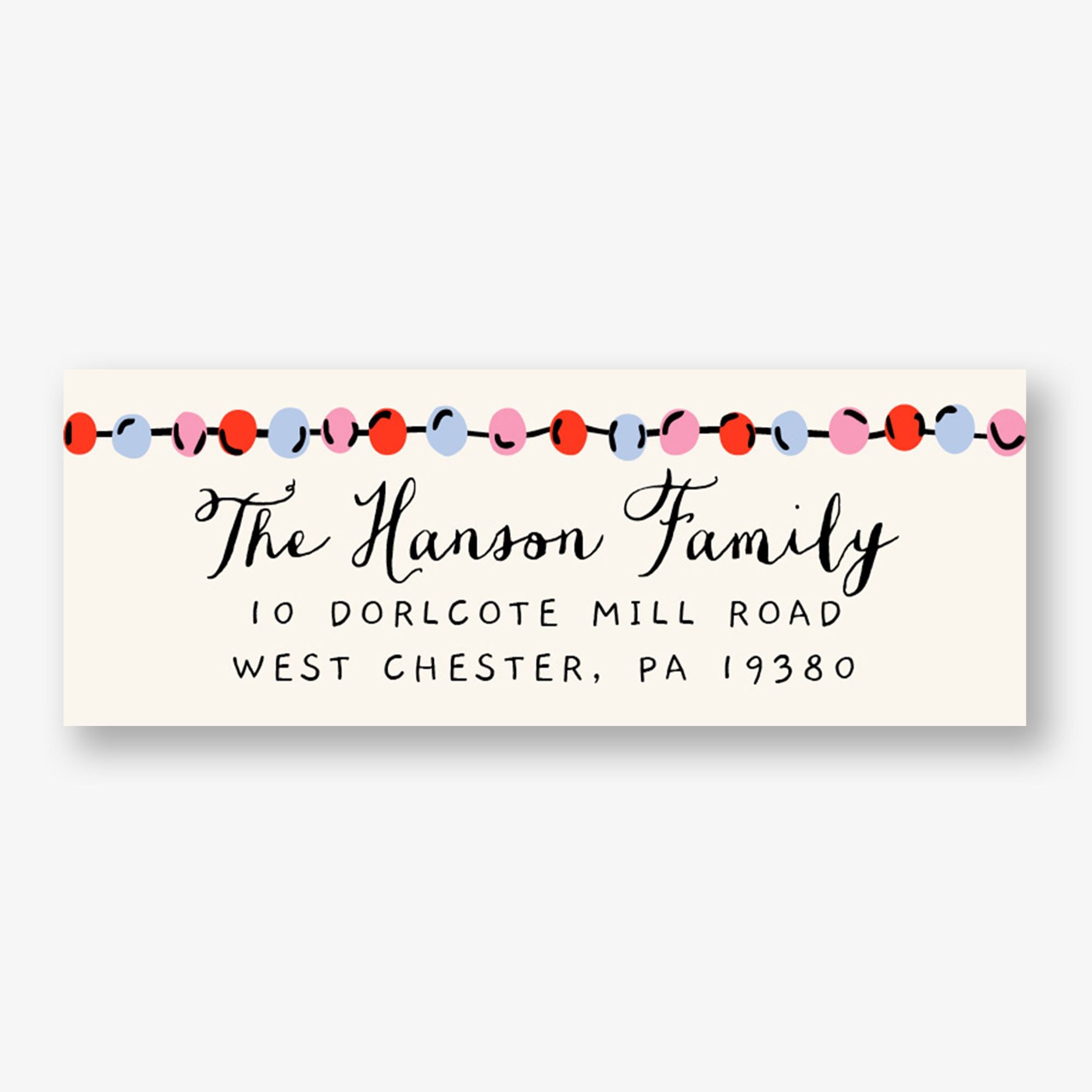 Holidazzle Garland Return Address Label