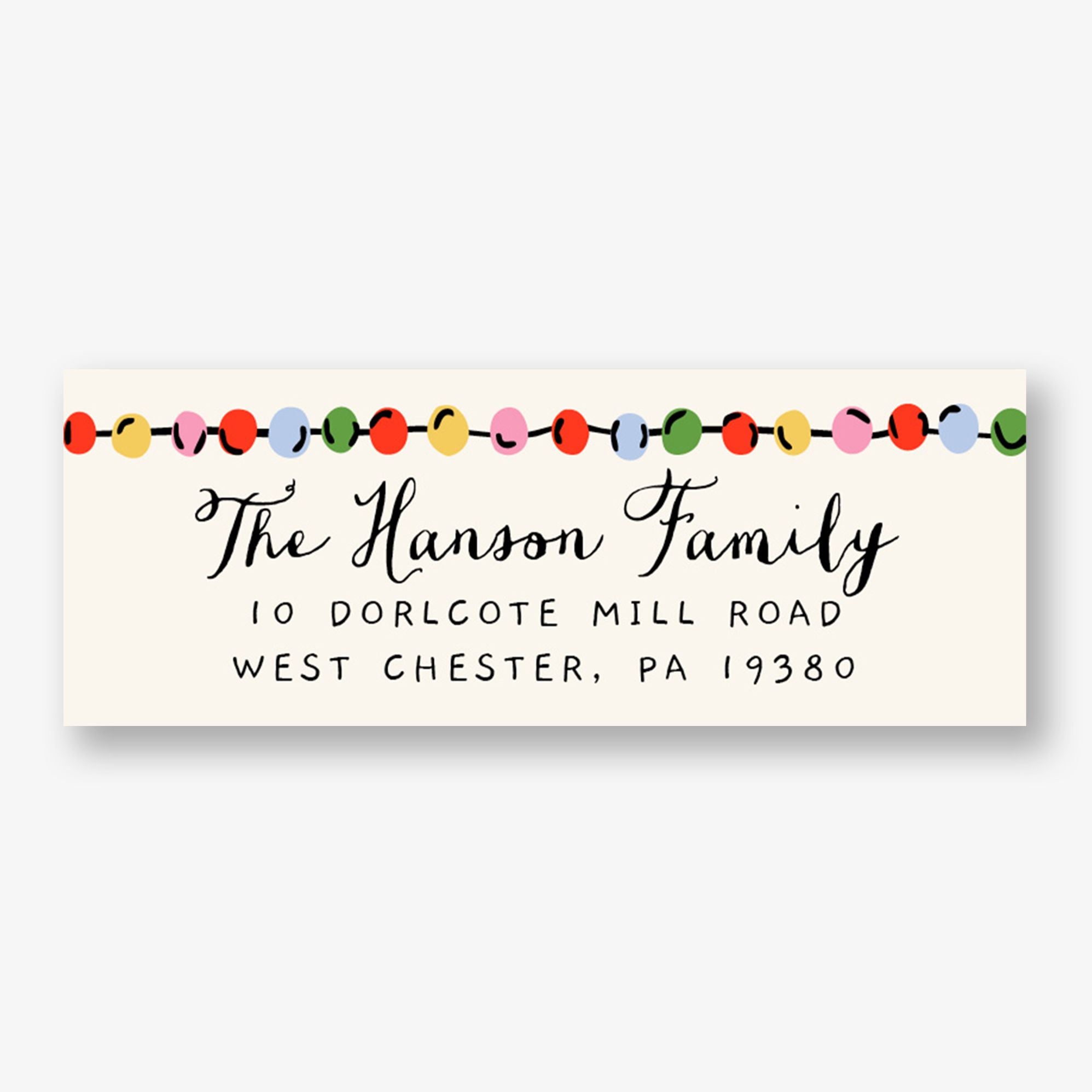 Holidazzle Garland Return Address Label
