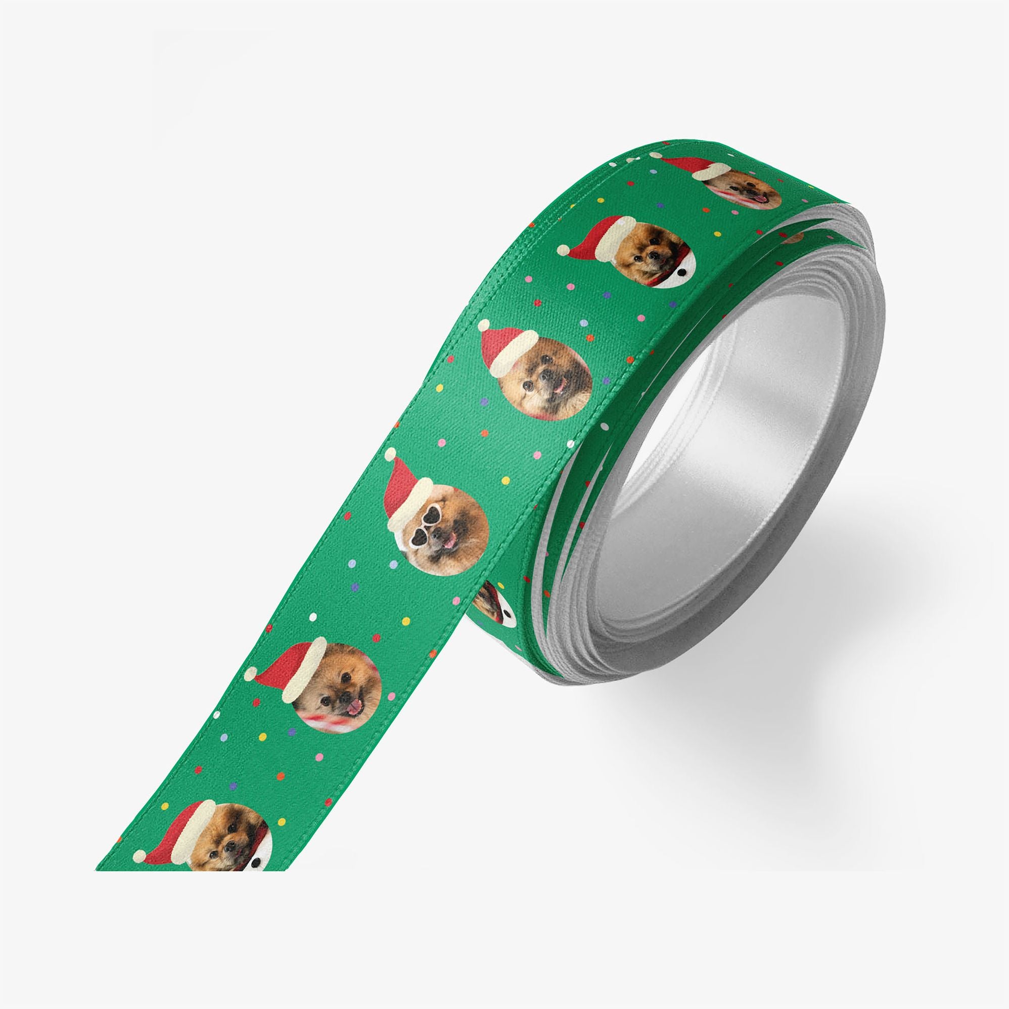 Santa Hat Photo Custom Ribbon 10 Yard Spool