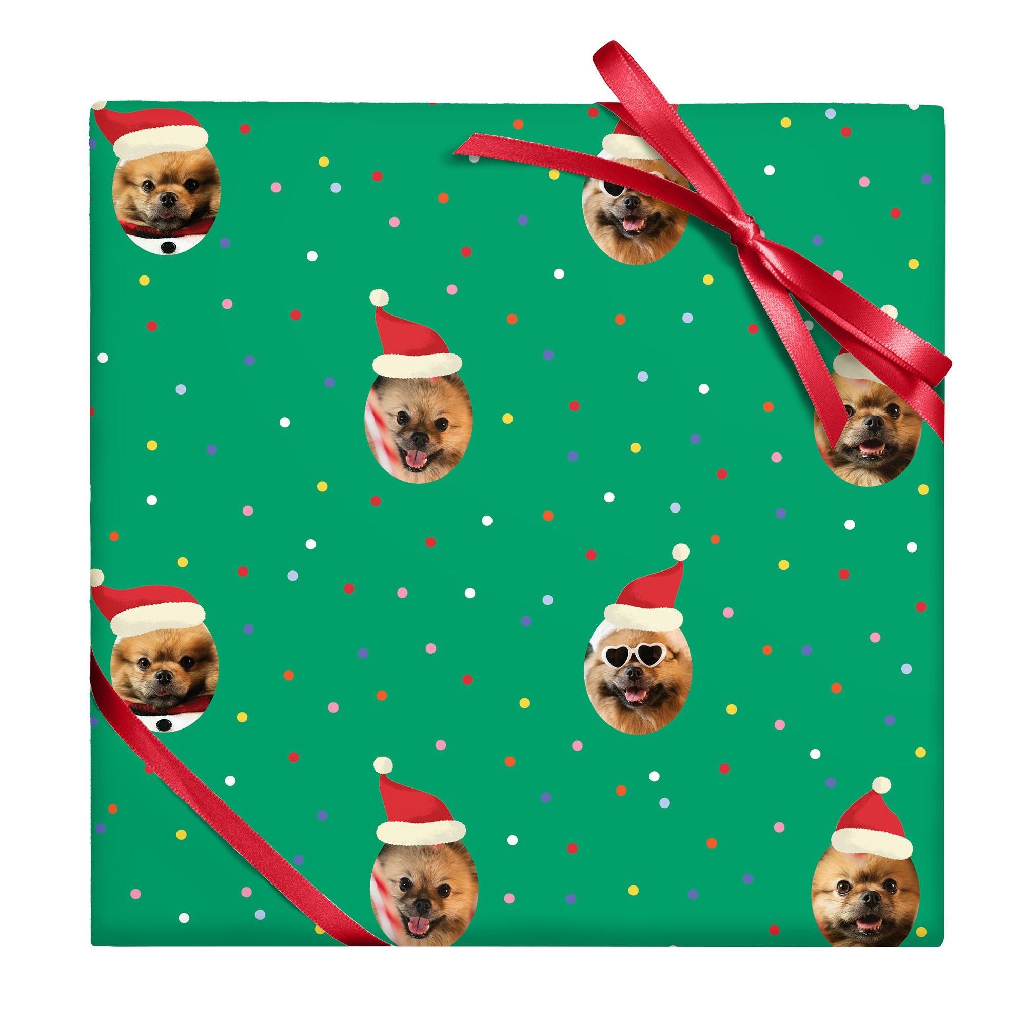 Santa Hat Photo Custom Wrapping Paper