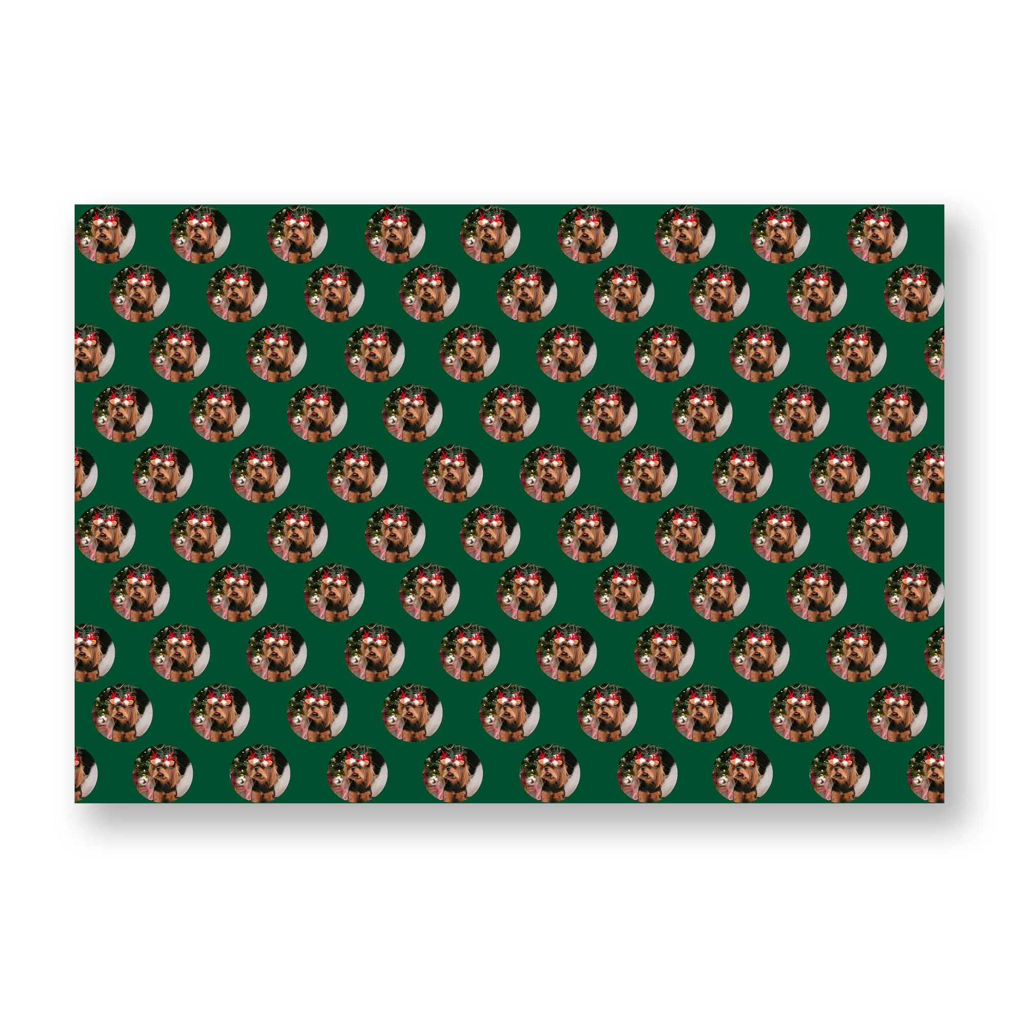 Holiday Circle Photo Frame Custom Wrapping Paper