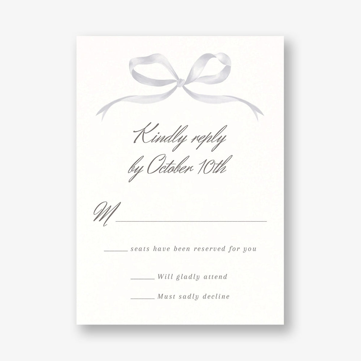 Flowing Bow Response Card