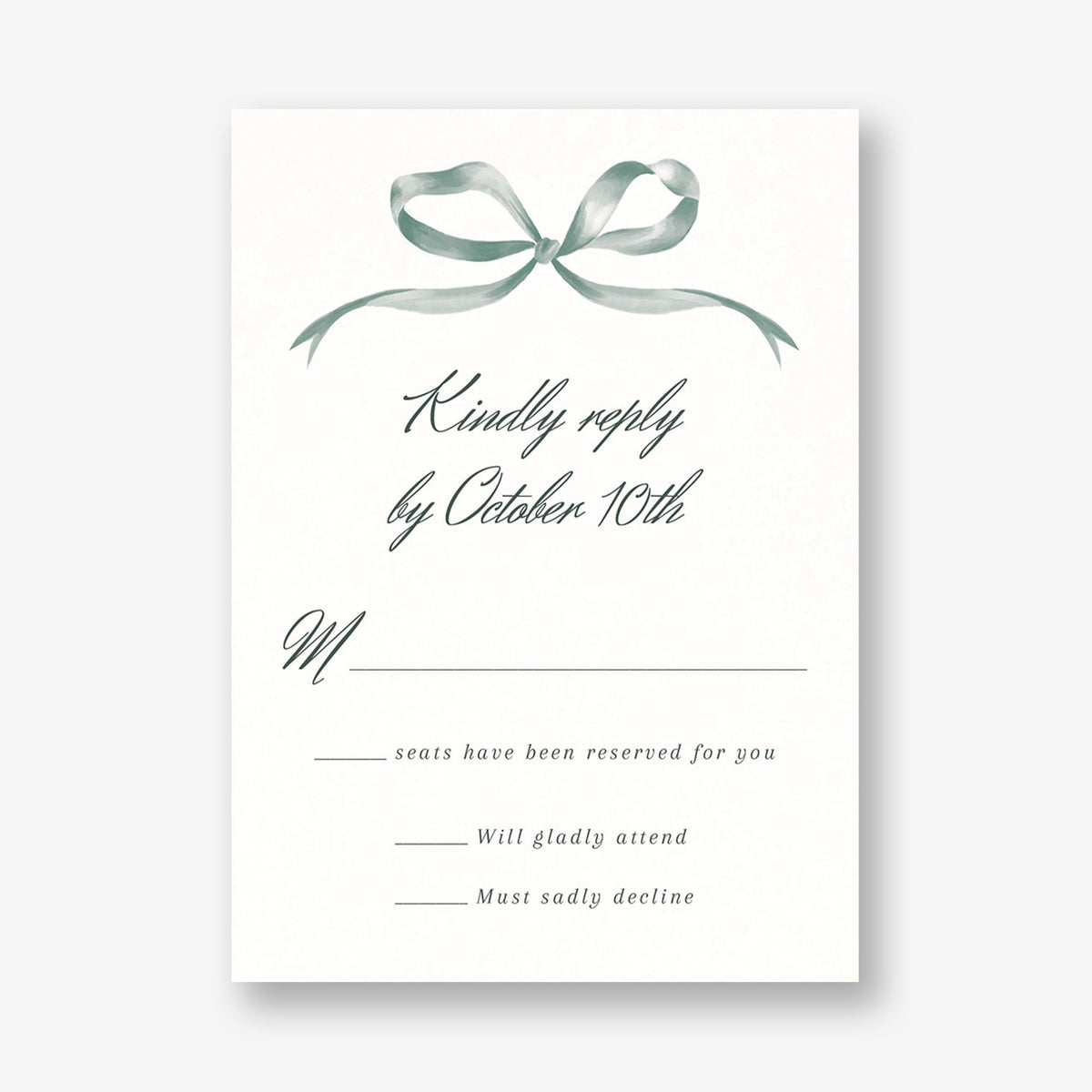 Flowing Bow Response Card