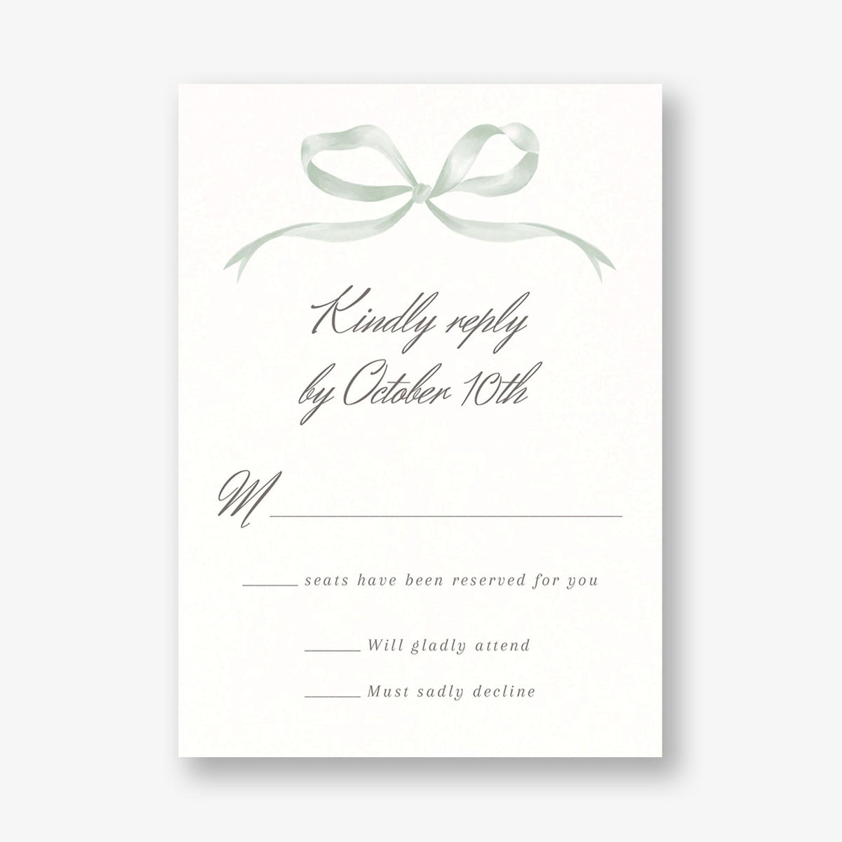 Flowing Bow Response Card