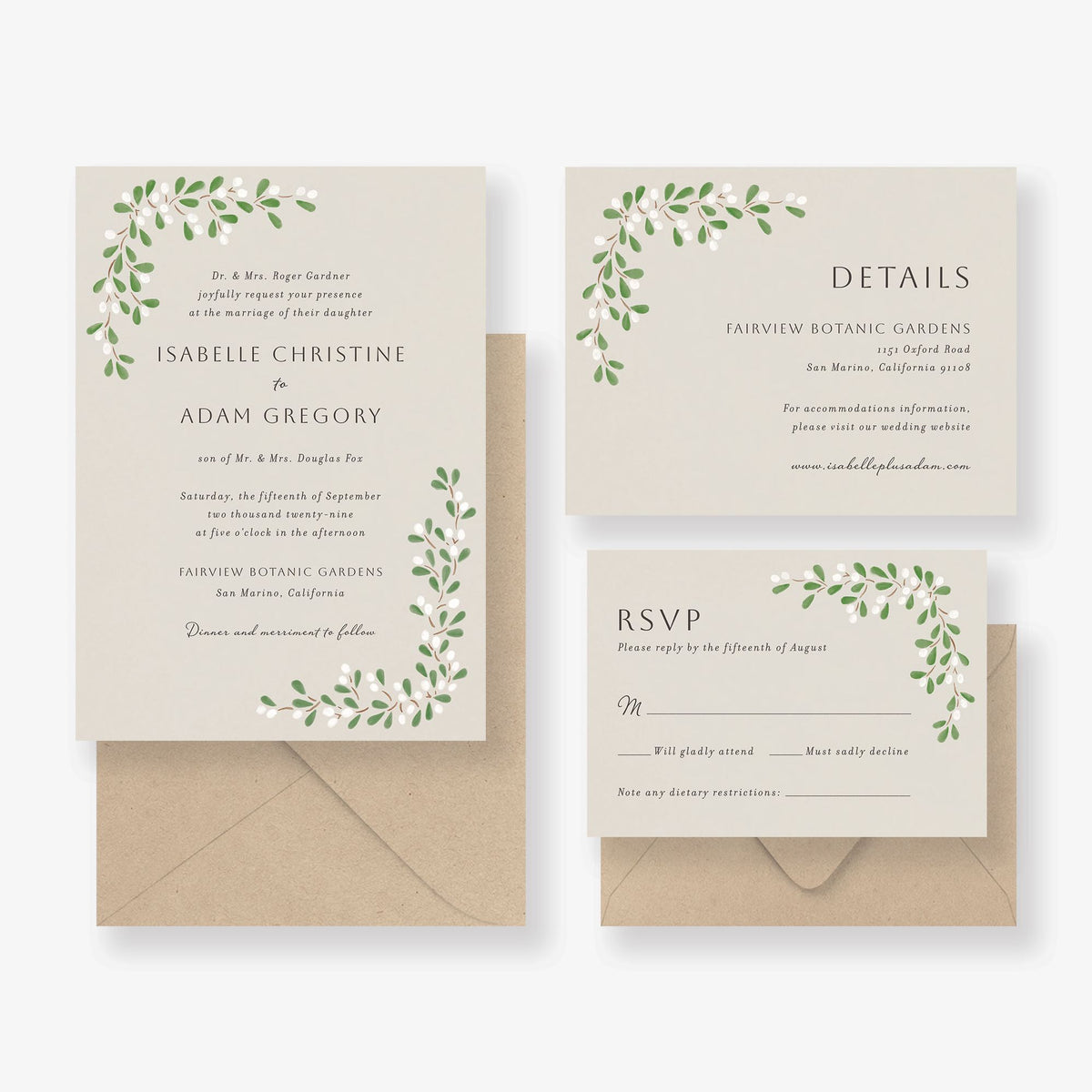 Cheerful Buds Wedding Invitation