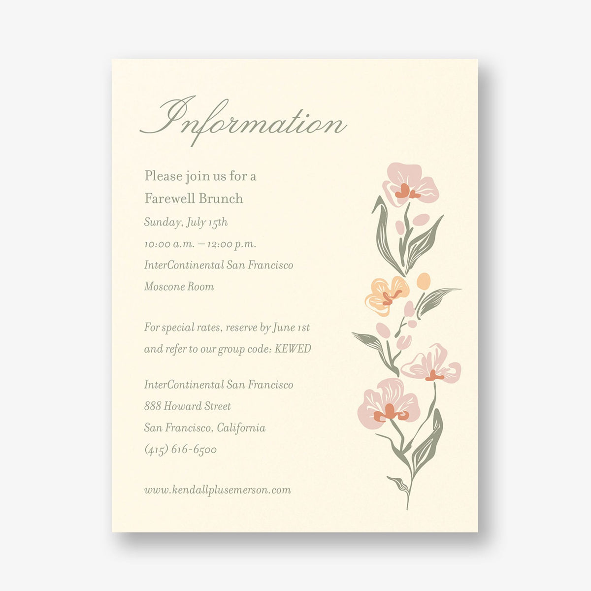Climbing Florals Information Card