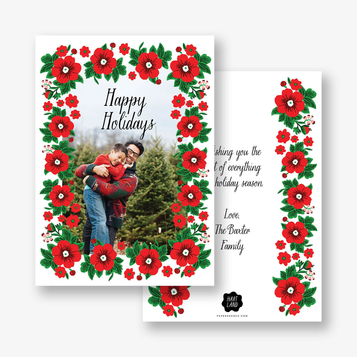 Poinsettias Holiday Photo Card