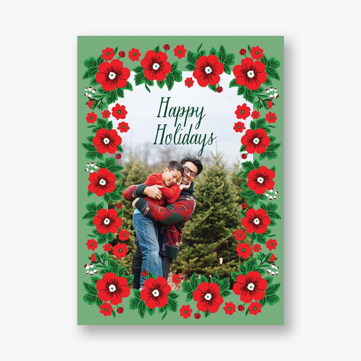 Poinsettias Holiday Photo Card